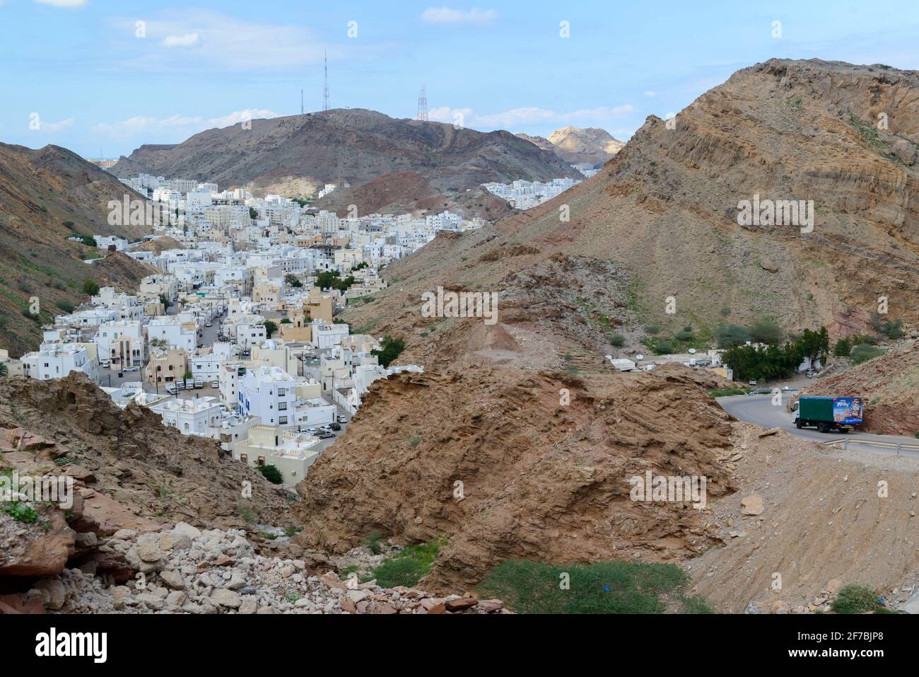 The outskirts of Muscat town in the Western Al Hajar Mountains , Oman. Stock Photo