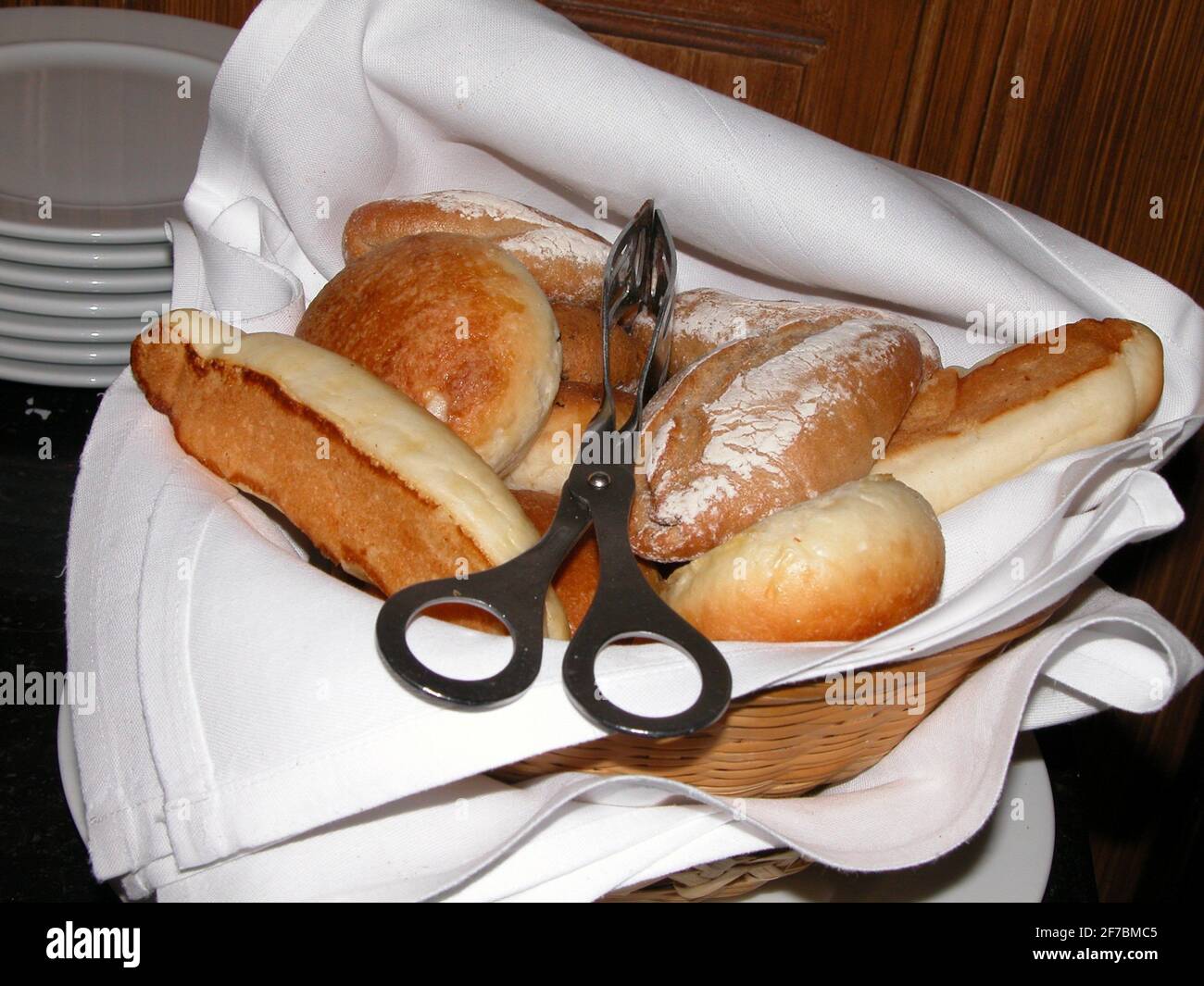 bread roll and bread in a basket, Austria Stock Photo