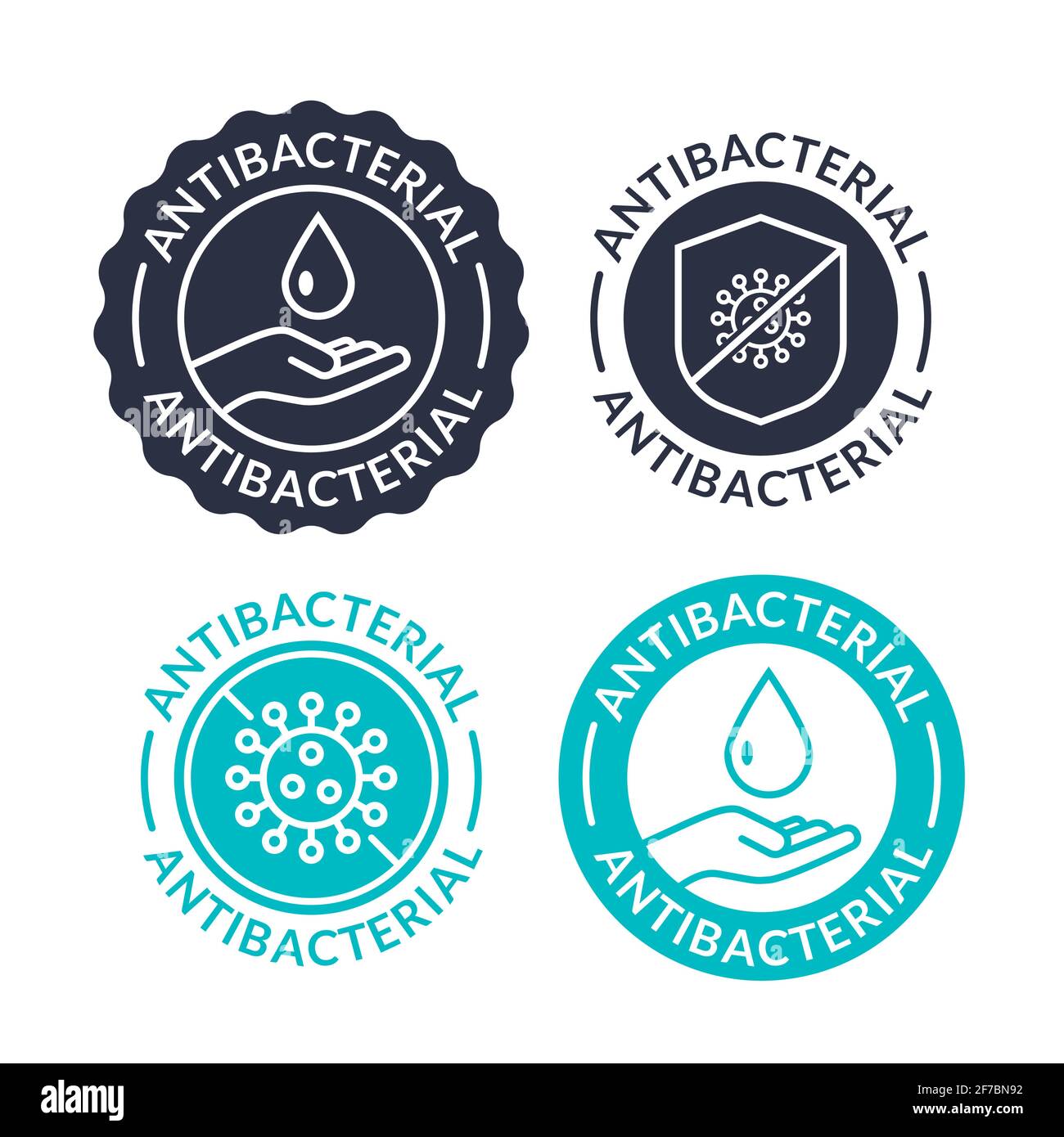 Antibacterial soap logo antiseptic bacteria clean medical symbol. Anti