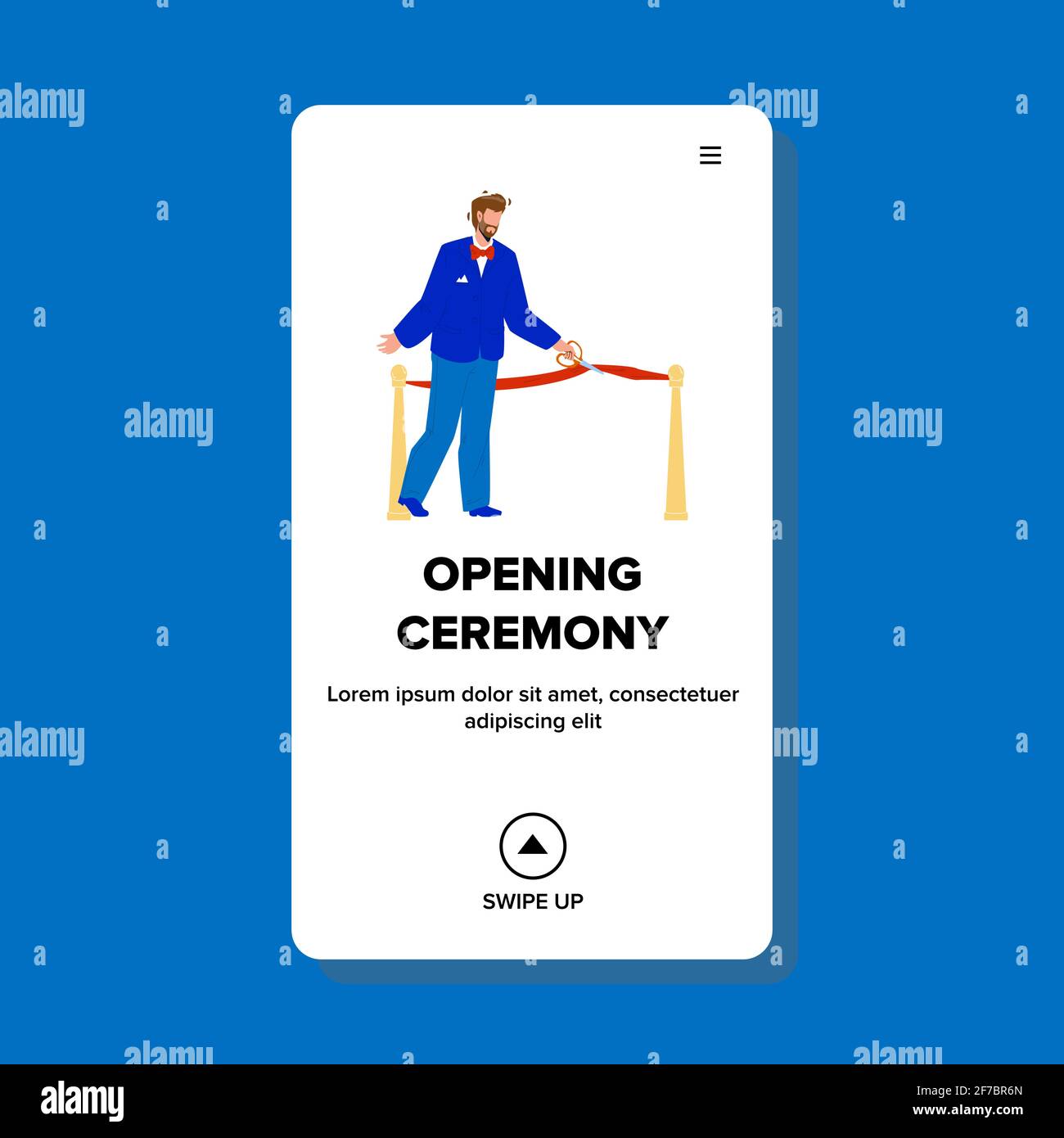 Opening Ceremony Tape Cutting Businessman Vector Stock Vector Image