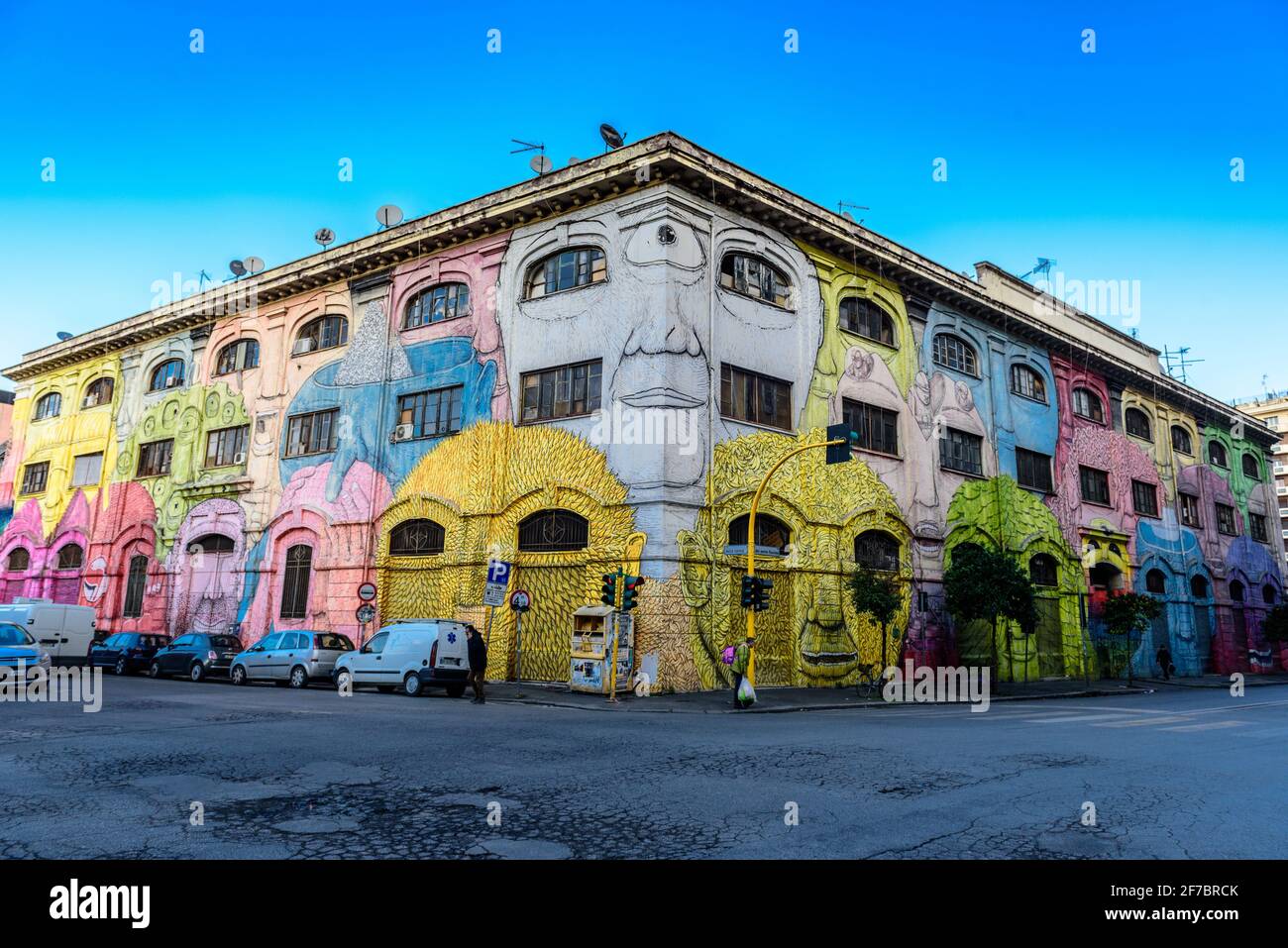 Graffiti, Street Artist, Blu, Writer,  Testaccio, Porto Fluviale, Rome, Lazio, Italy, Europa Stock Photo