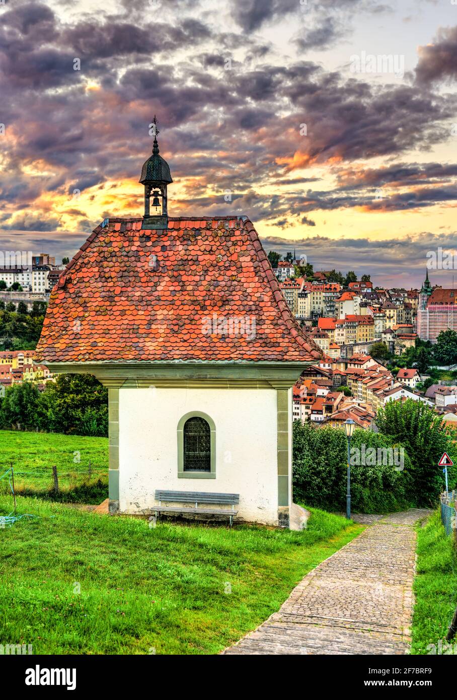 St. Jost Chapel in Fribourg, Switzerland Stock Photo