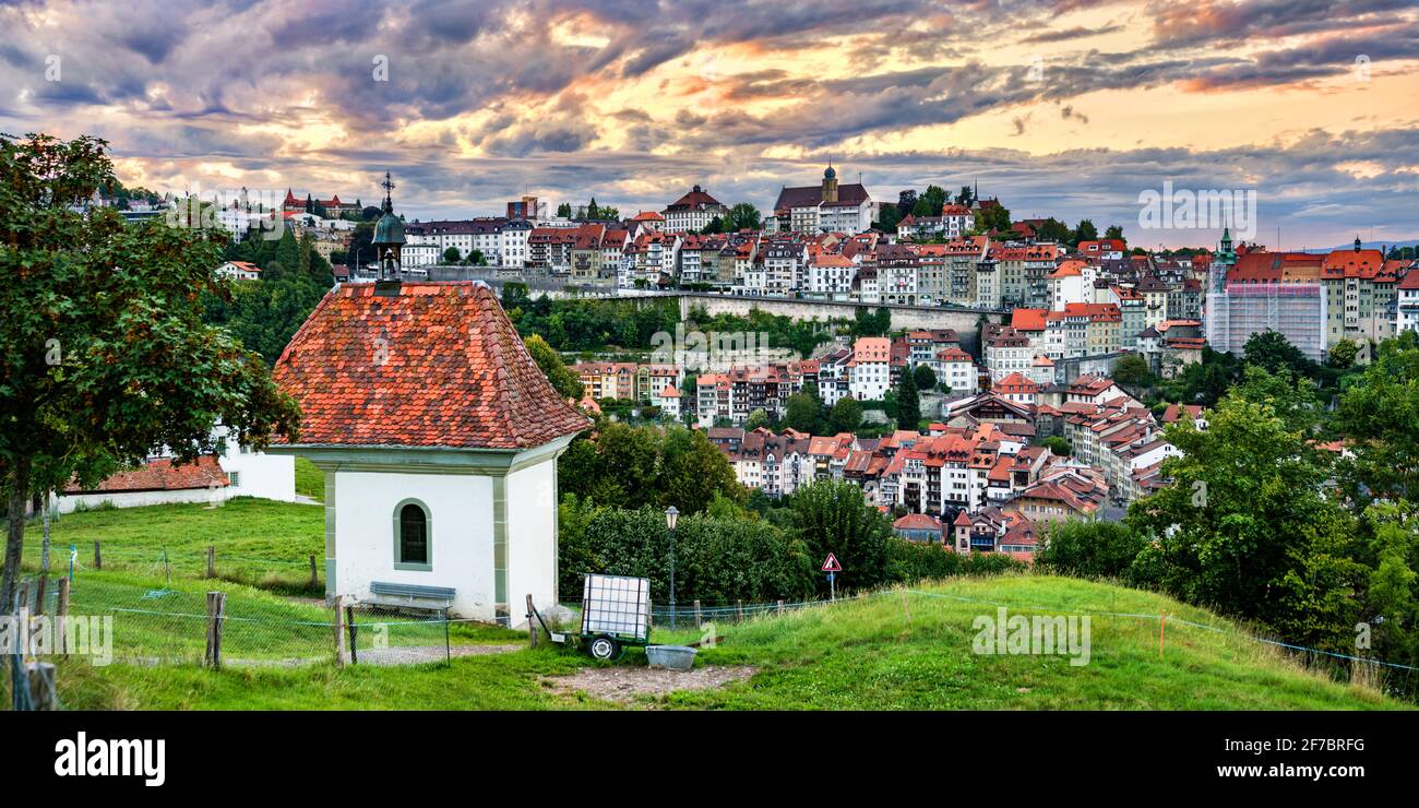 St. Jost Chapel in Fribourg, Switzerland Stock Photo