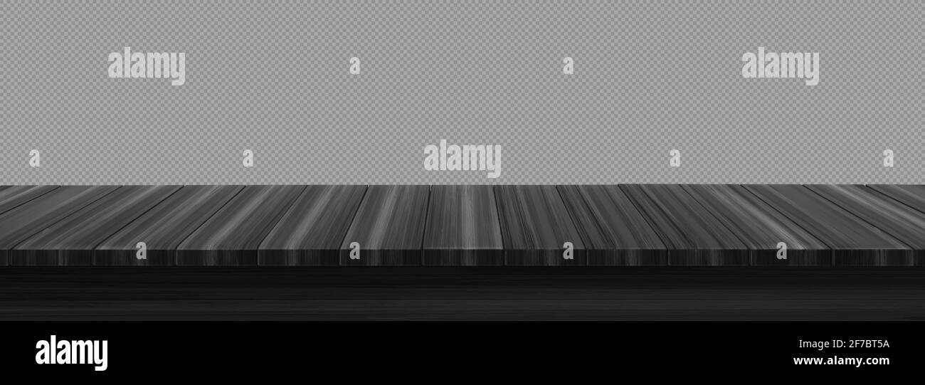 Wooden table foreground, wood tabletop front view, black with grey ...