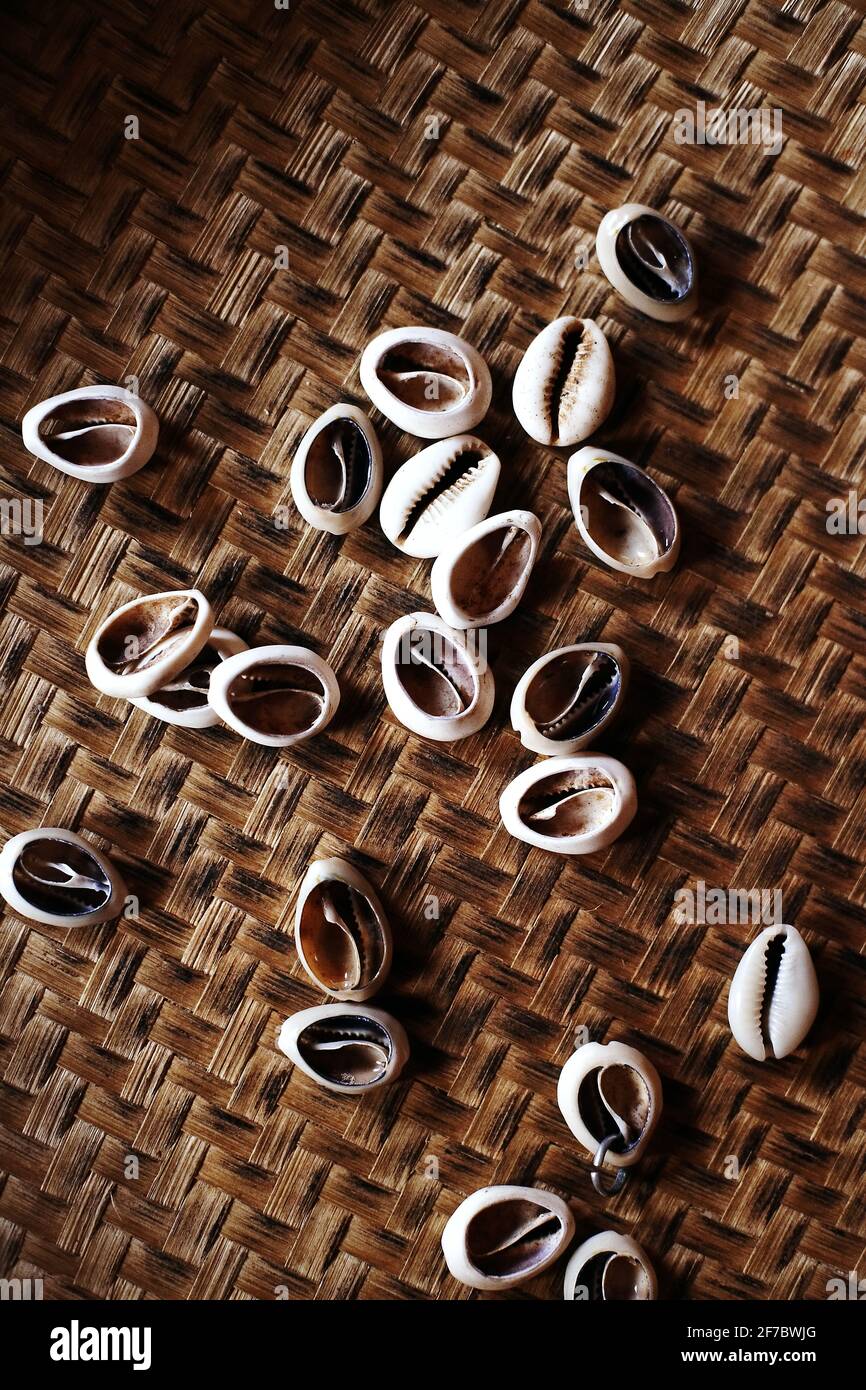 Cowrie shells are part of rituals in Africa Stock Photo
