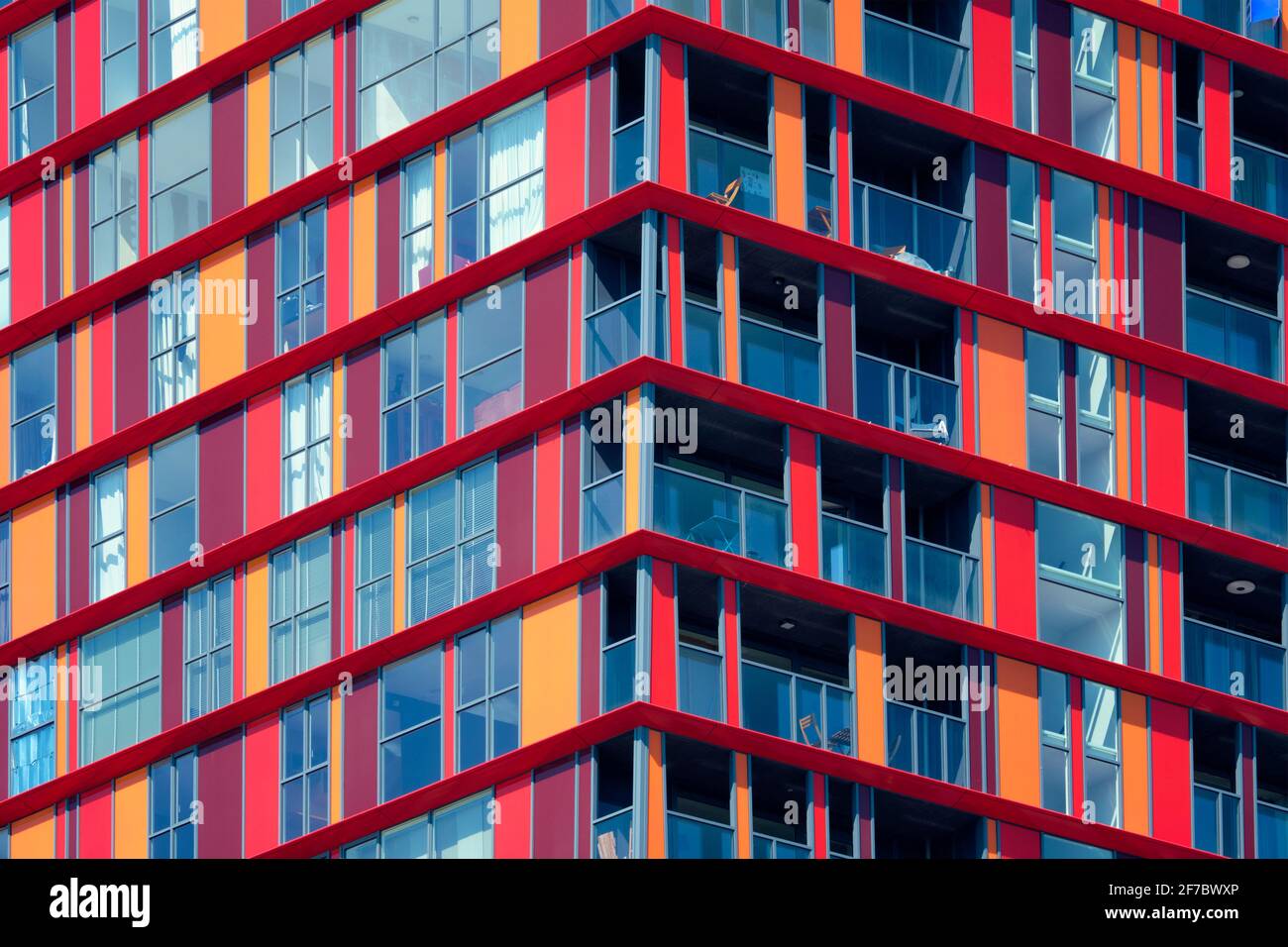Modern residential building facade with windows and balconies ...