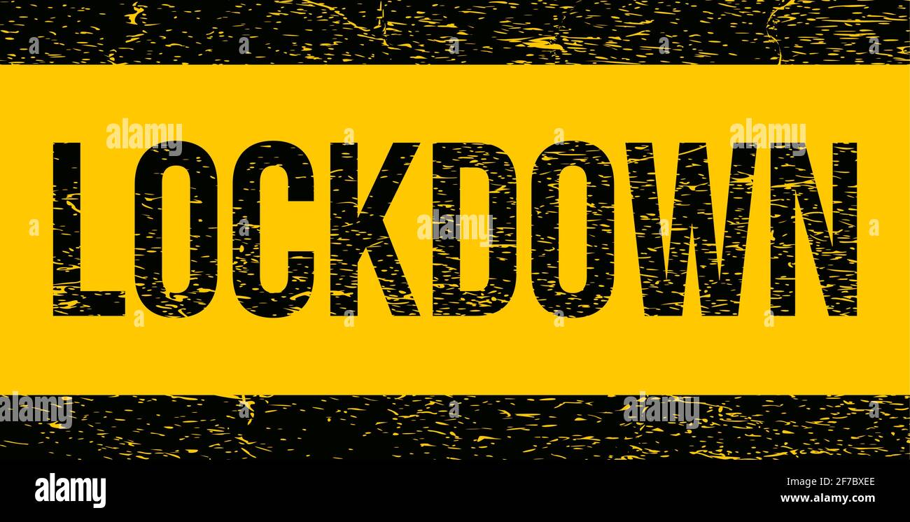 Grunge lockdown vector sign symbol stamp illustration Stock Vector