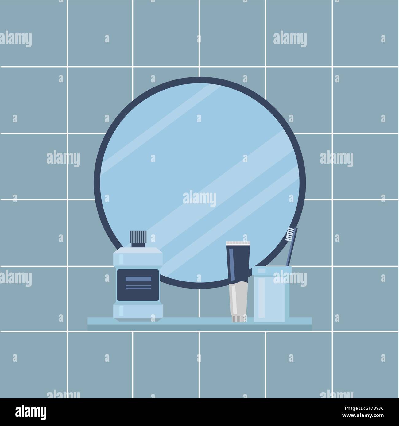 Bathroom mirror and shelf with a toothpaste Stock Vector Image & Art ...