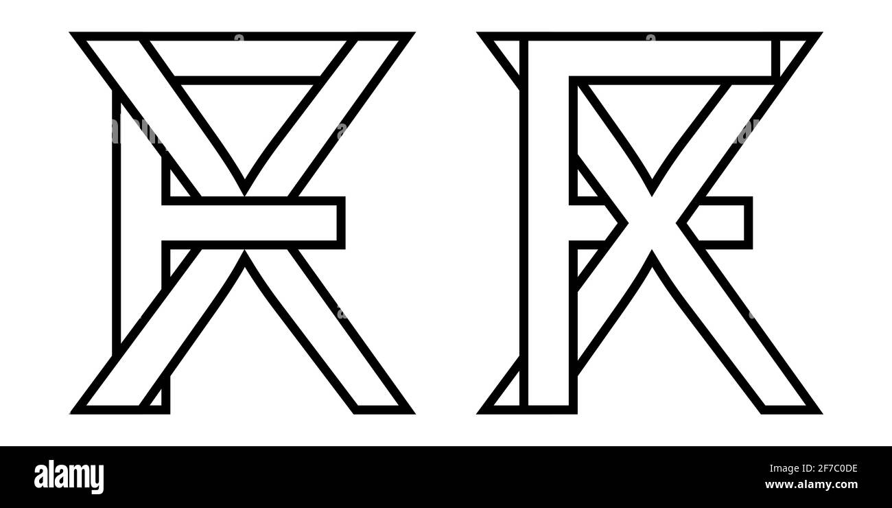 black white initial letter f x logo