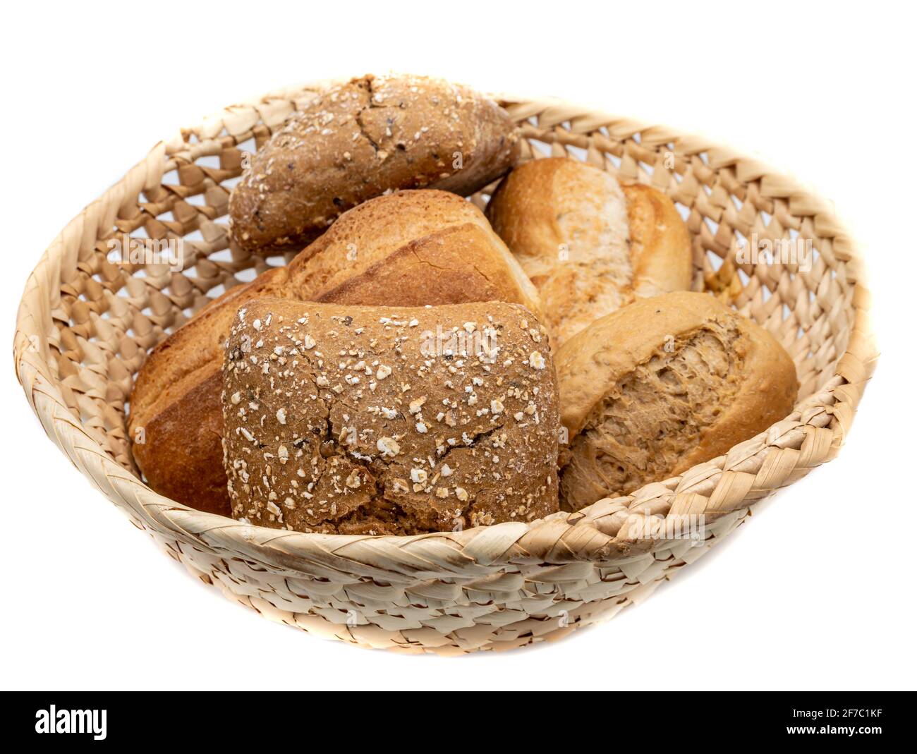 Roll basket isolated on white background Stock Photo