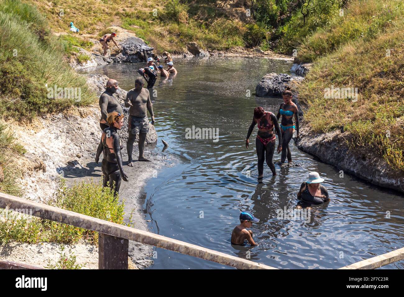 Salt lakes and mud baths at Ocna Sibiului in Sibiu Conty, Transylvania