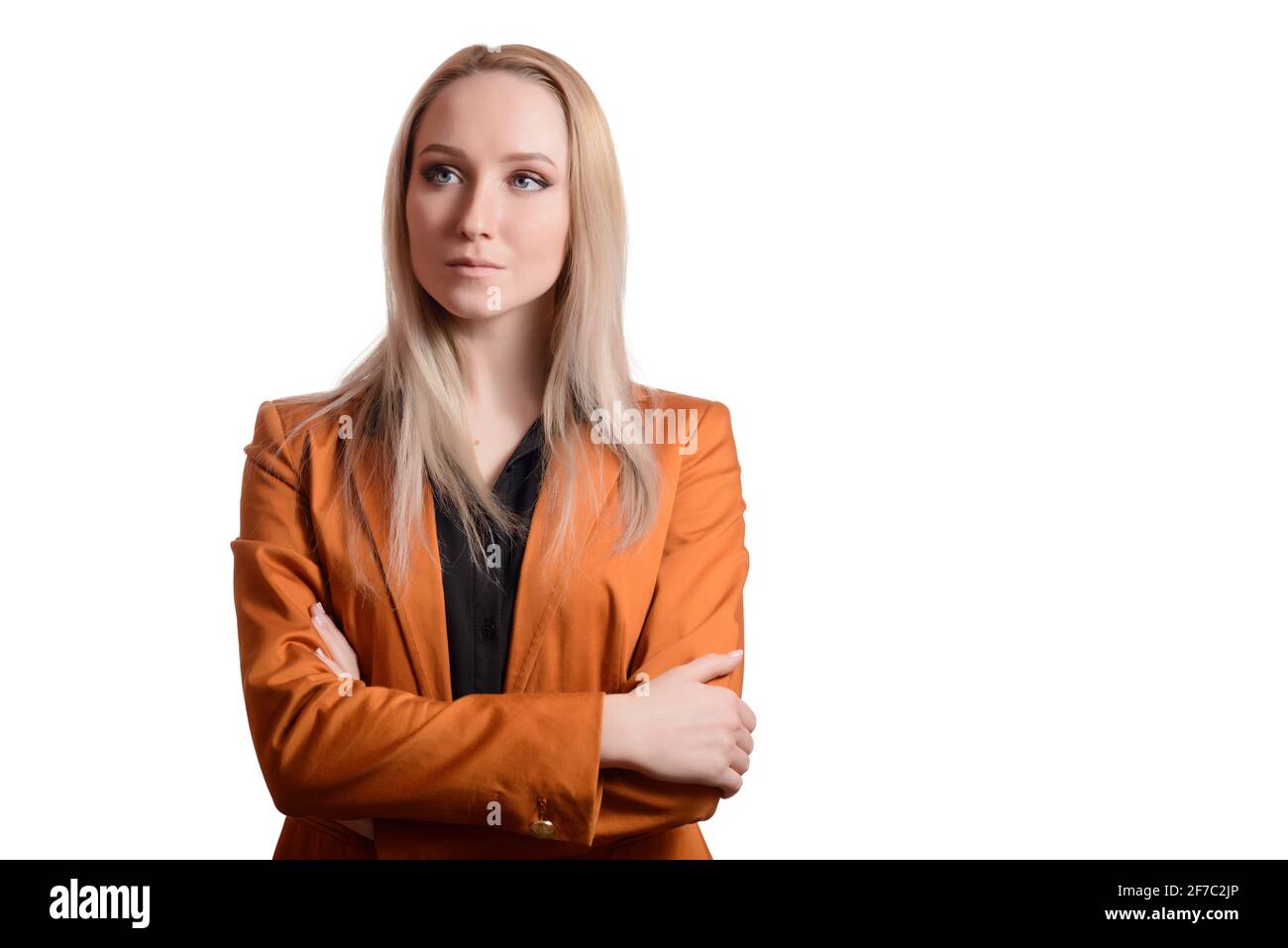 Business woman portrait in suit. Isolated on white Stock Photo - Alamy