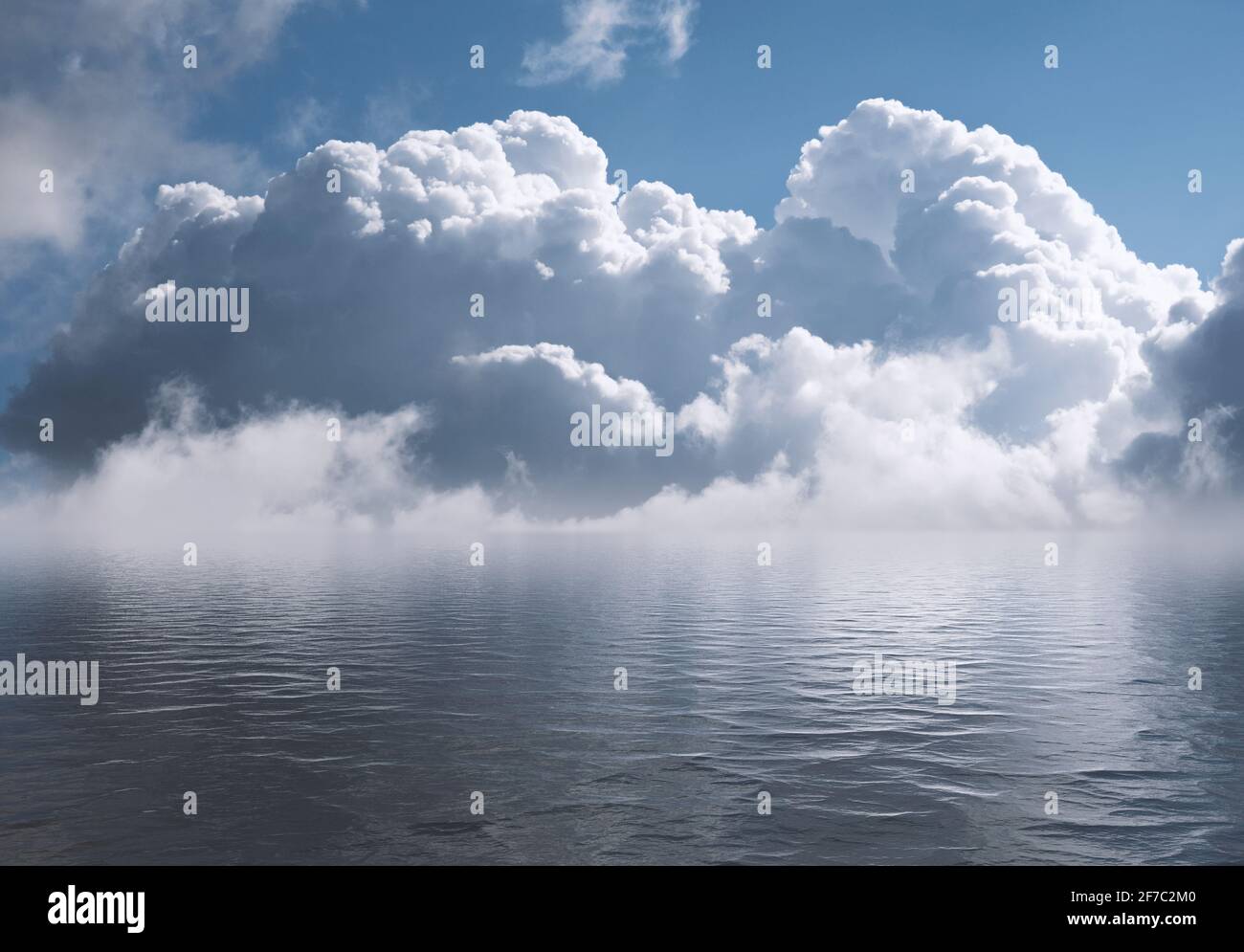 Sky with white clouds reflected in water Stock Photo - Alamy