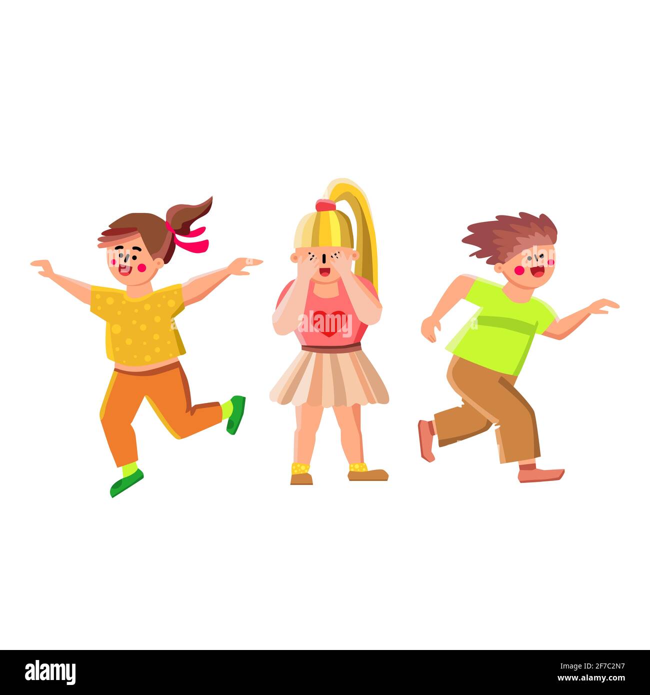 Children play in hide and seek game background Vector Image