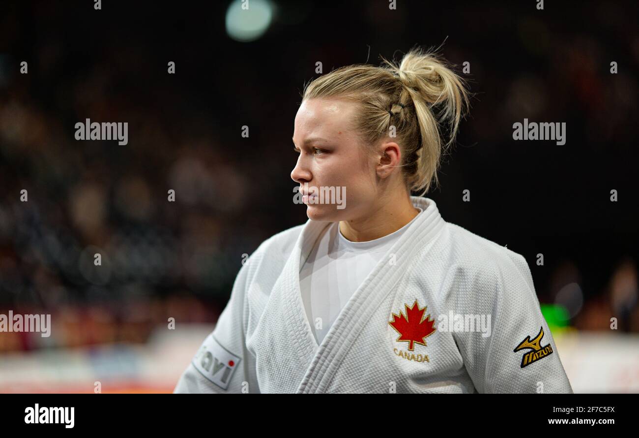 Jessica Klimkait of Canada just before fighting during Judo Paris Grand Slam 2020 Stock Photo