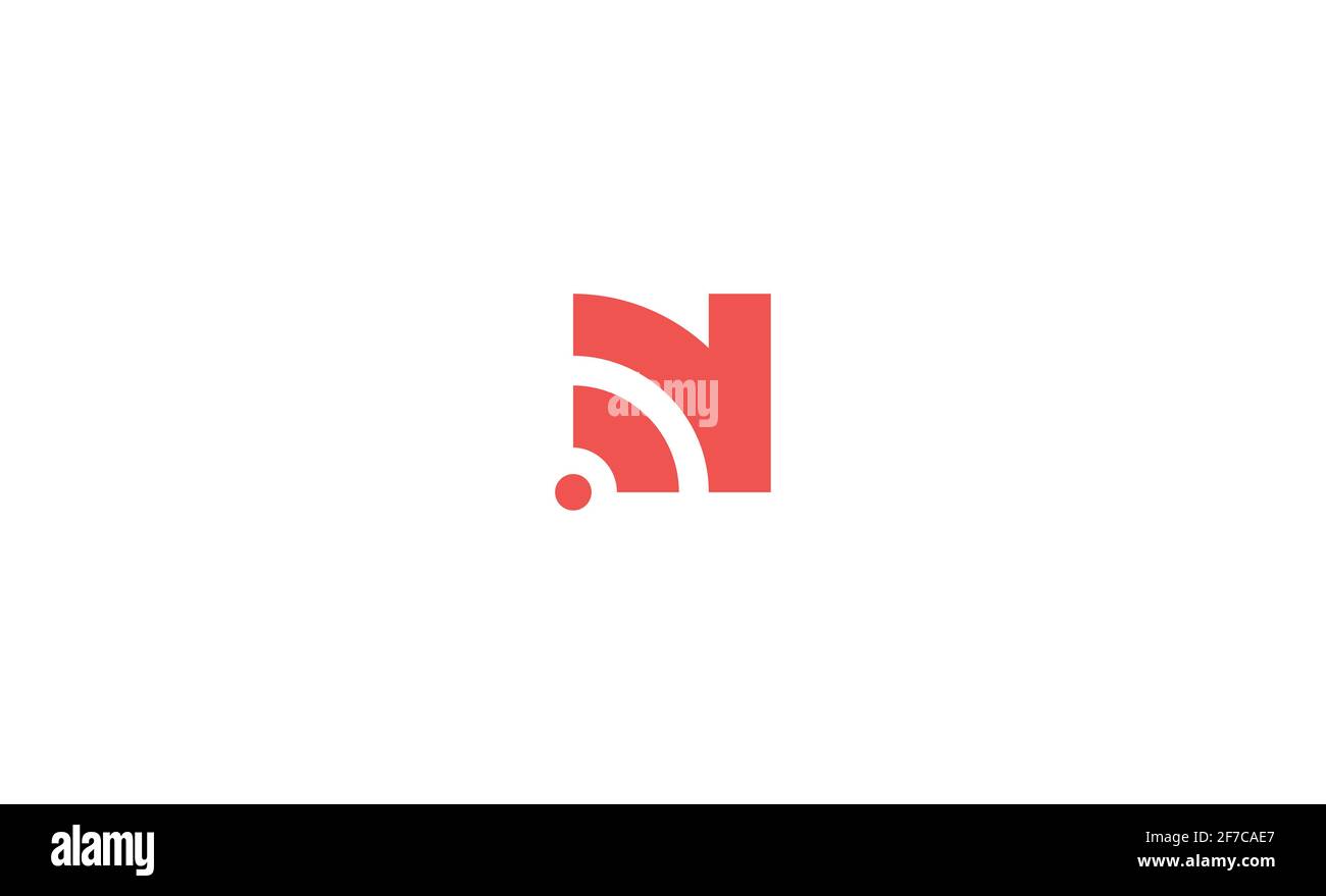 Initial N Wifi Logo Design Vector Illustration Stock Photo
