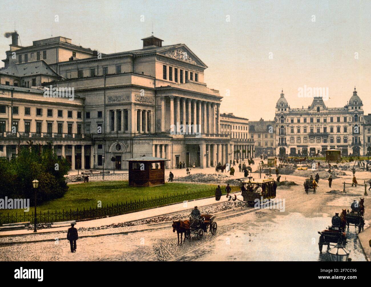 Grand theatre, Warsaw, Russia i.e. Warsaw, Poland, circa 1900 Stock Photo