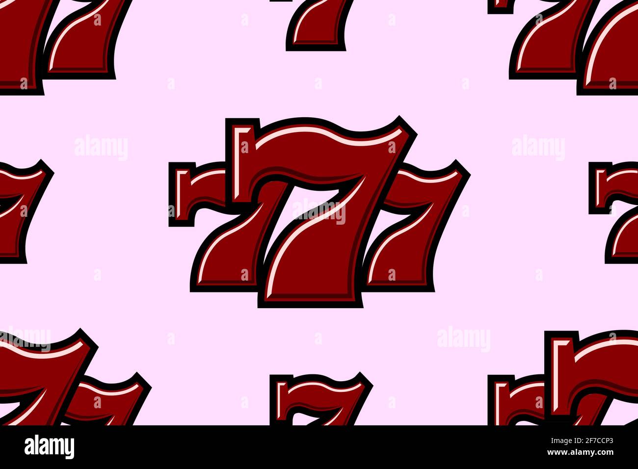 Triple Lucky Sevens seamless pattern background vector illustration Stock Vector