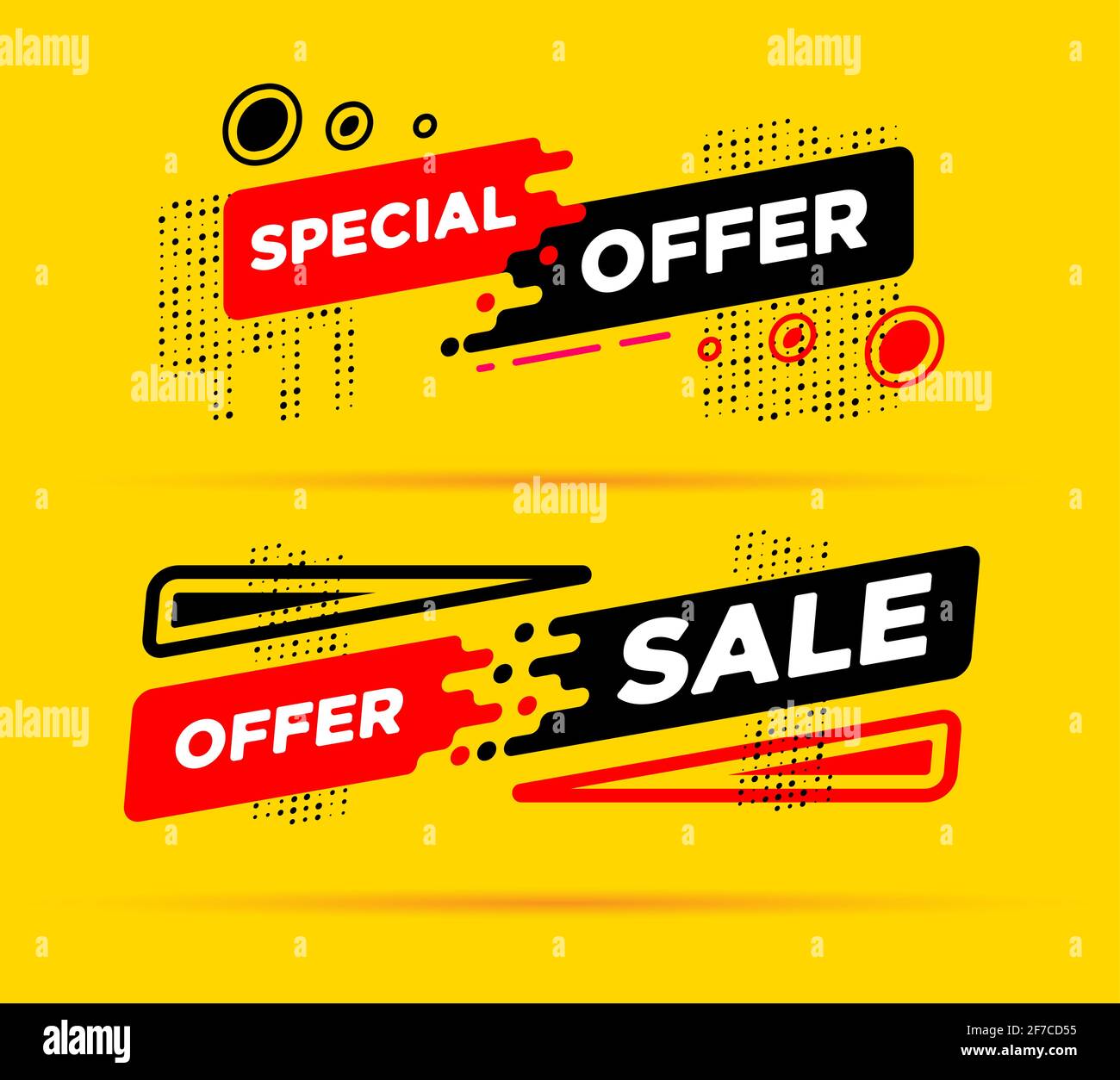 Special Offer Banner On Yellow Background Vector Illustration Stock