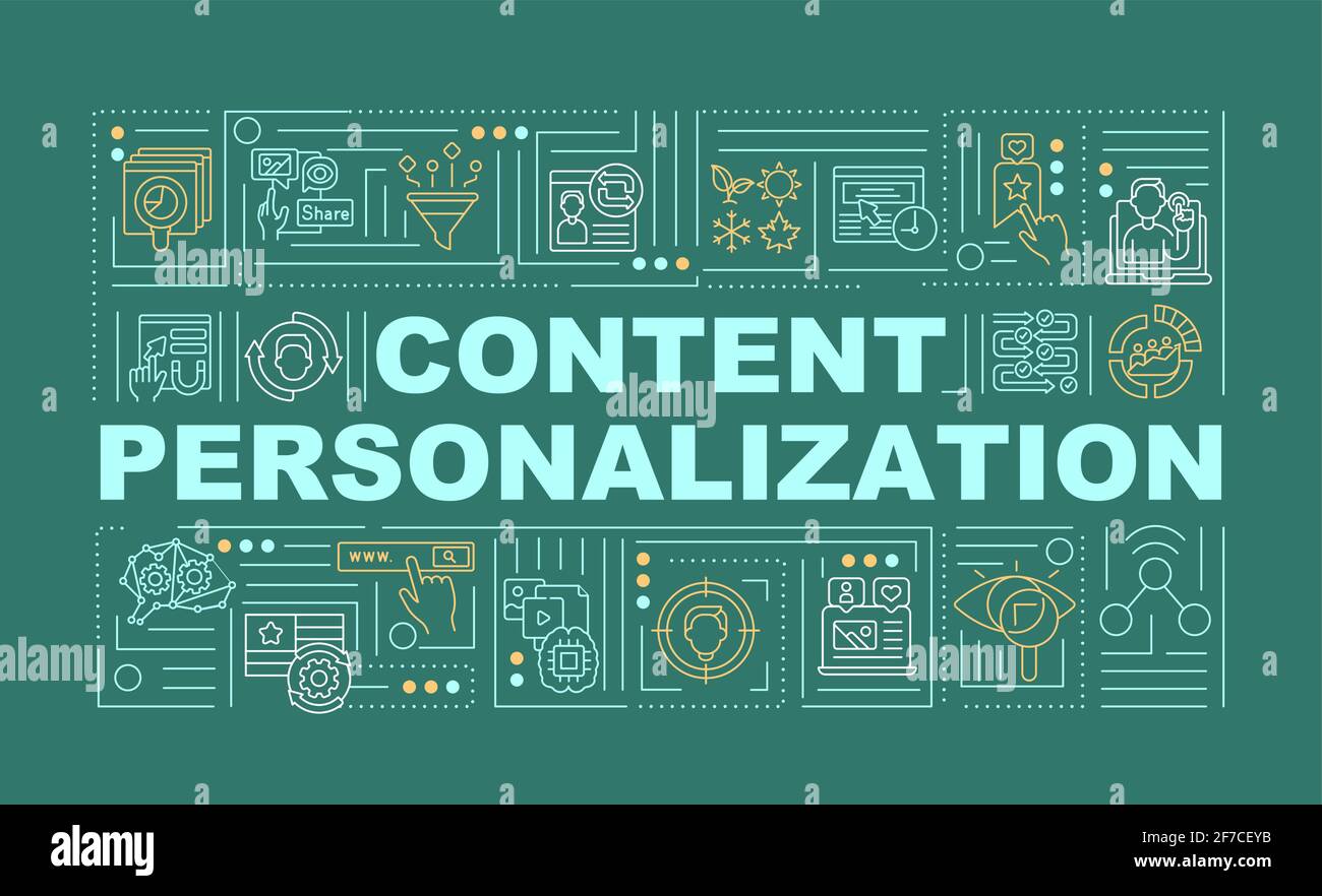 Content personalization word concepts banner Stock Vector