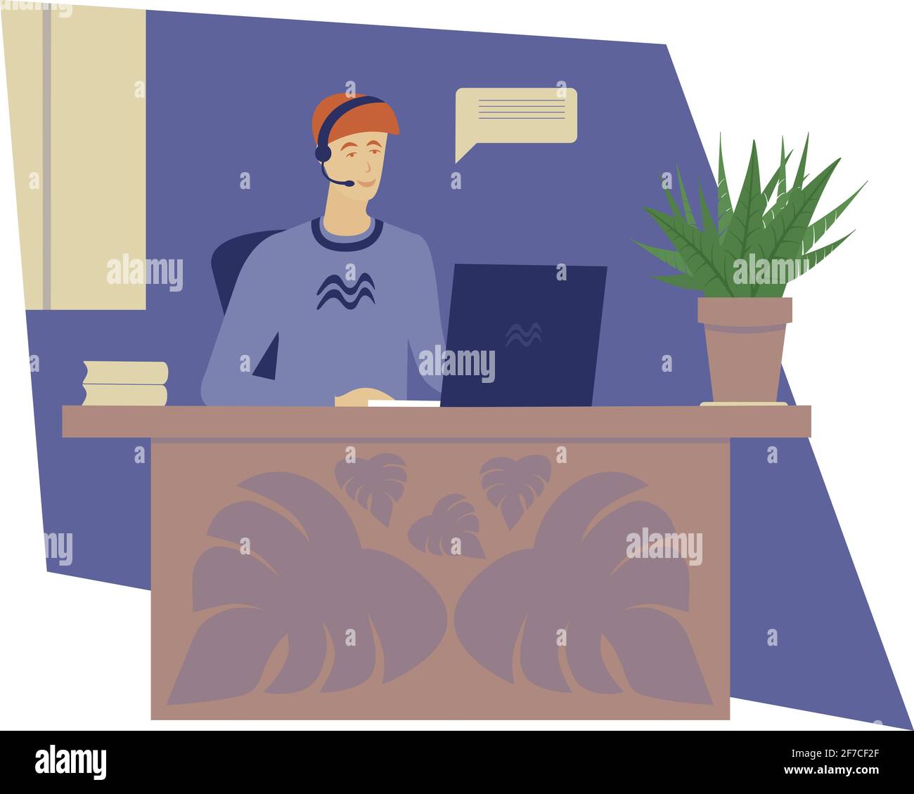 Using laptop at night Stock Vector