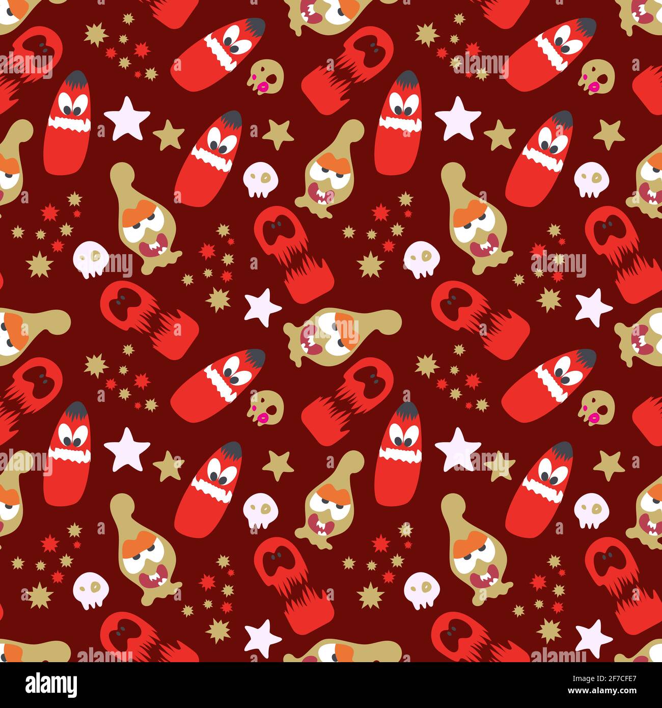 monster seamless pattern design. vector illustration Stock Vector Image ...