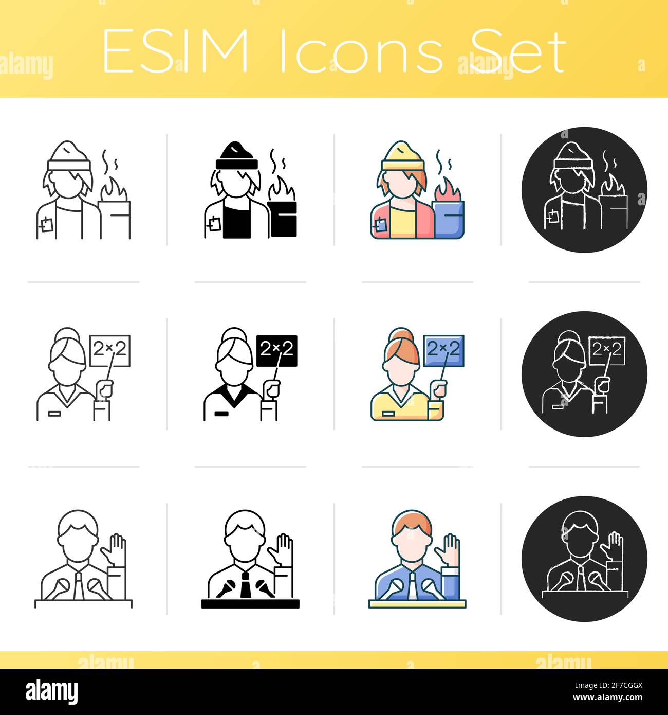 Social groups icons set Stock Vector
