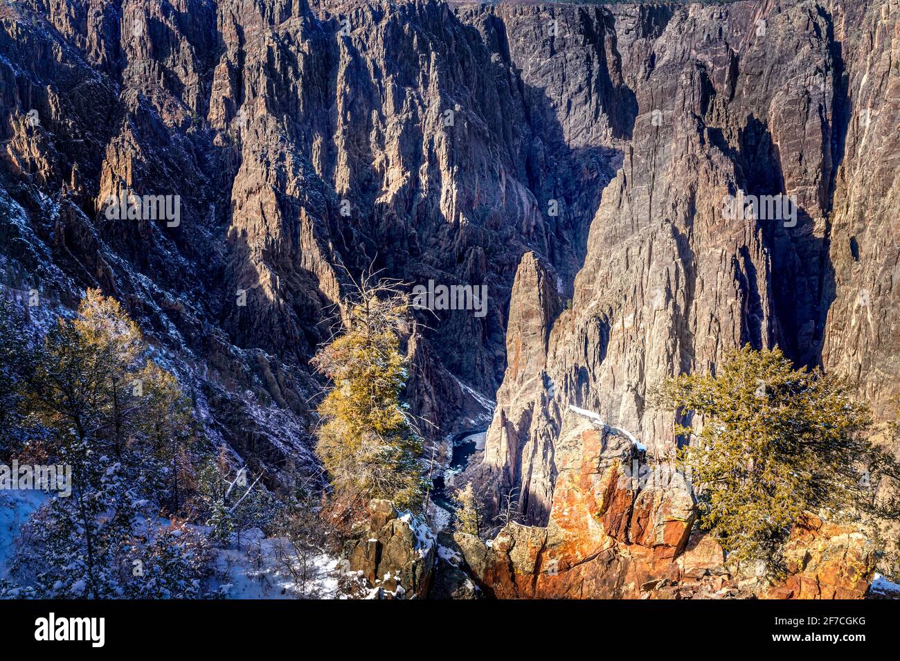 Black Canyon of the Gunnison National Park, South Rim in winter Stock Photo