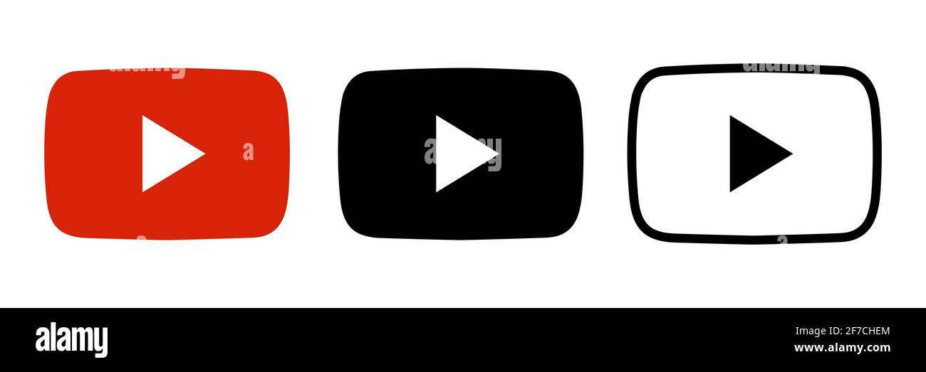 Youtube Icon Set Isolated On White Background Social Network Vector Illustration Stock Vector Image Art Alamy