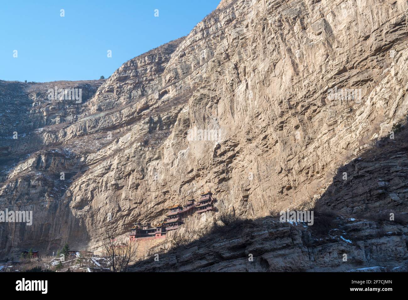 XuanKong Si (Hanging Temple)  at the foot of Hengshan Mountain in Shanxi Province, about 300 miles southwest of Beijing, China. Stock Photo