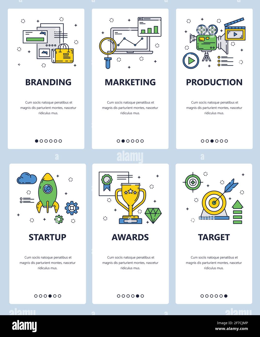 Vector line art web and mobile app template set Stock Vector Image ...