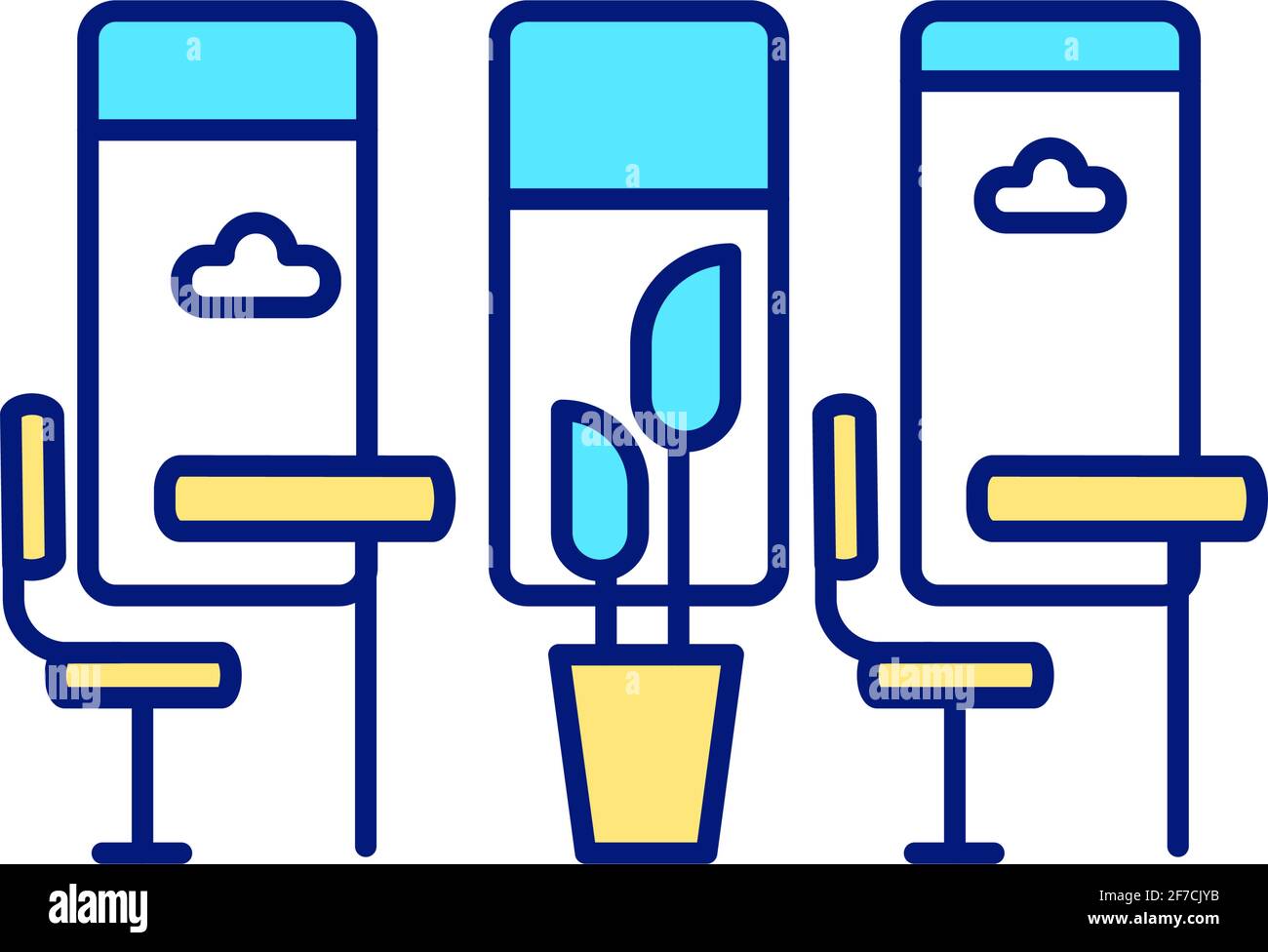 Office space design RGB color icon Stock Vector