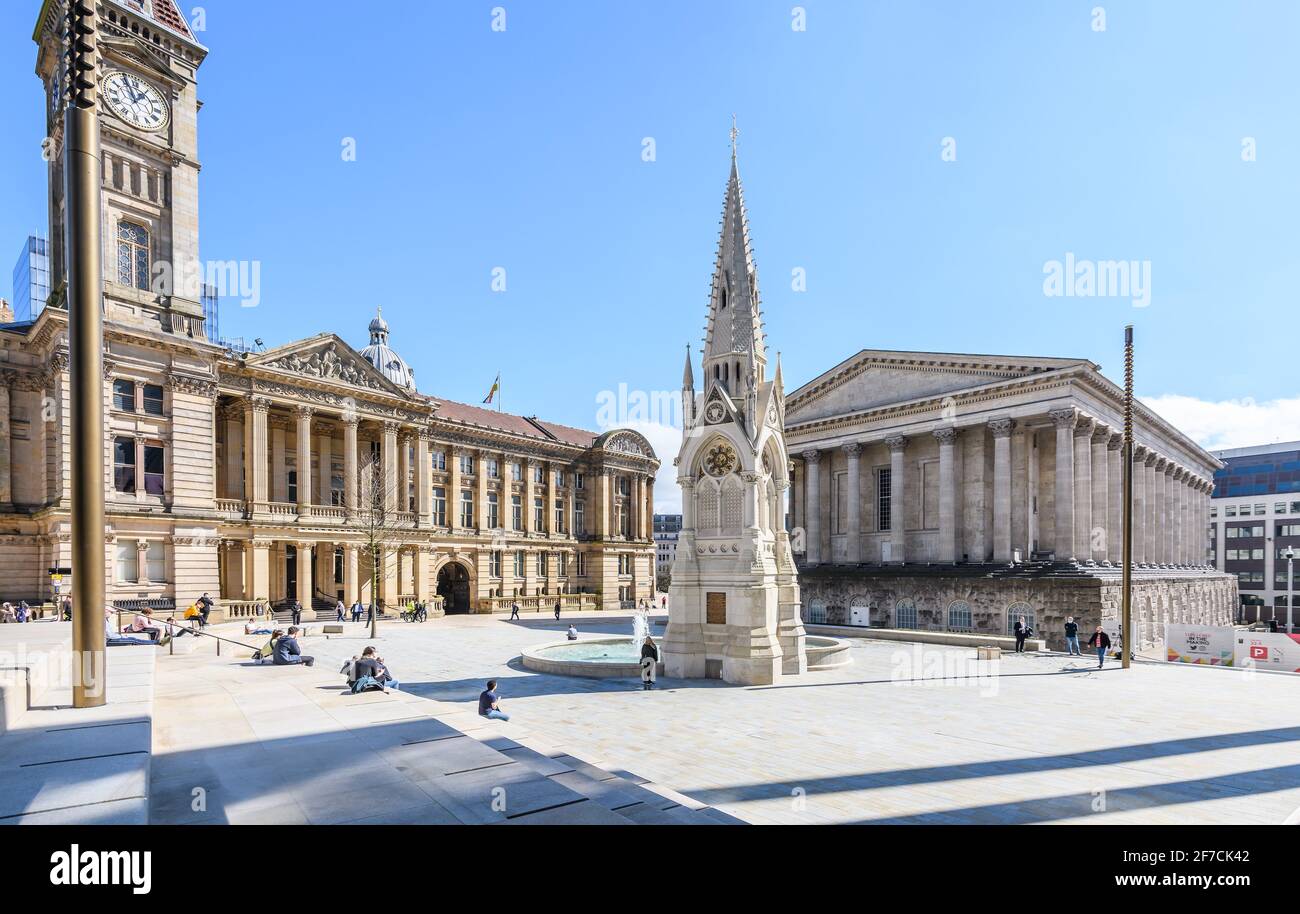 Chamberlain Square in Birmingham City Centre. Recently reopened after renovation as part of the Paradise development of the area. Stock Photo