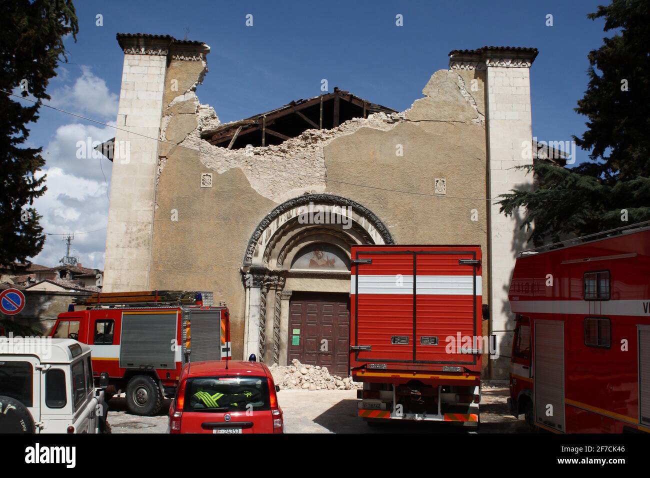 L'Aquila, Italy - April 6, 2009: The city destroyed by the earthquake Stock Photo