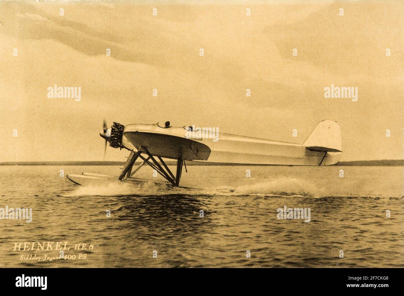 Hydroplan Heinkel HE 8 on water Aircraft Hydroplan Heinkel He 8 lands