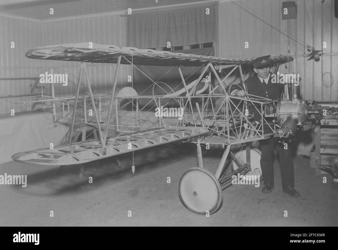 Building of aircraft Holmberg Racer motif Airplane building. The