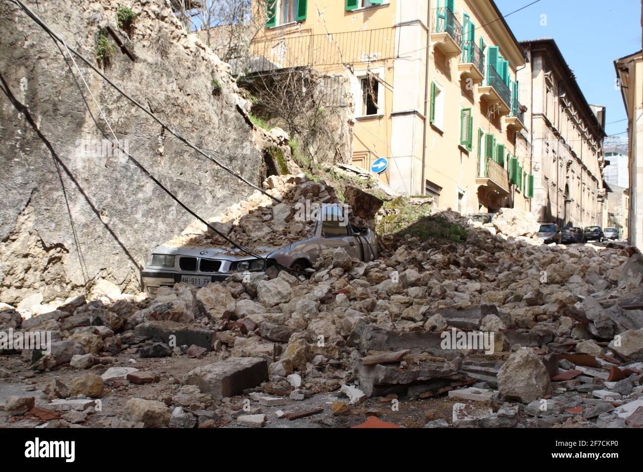 L'Aquila, Italy - April 6, 2009: The city destroyed by the earthquake Stock Photo
