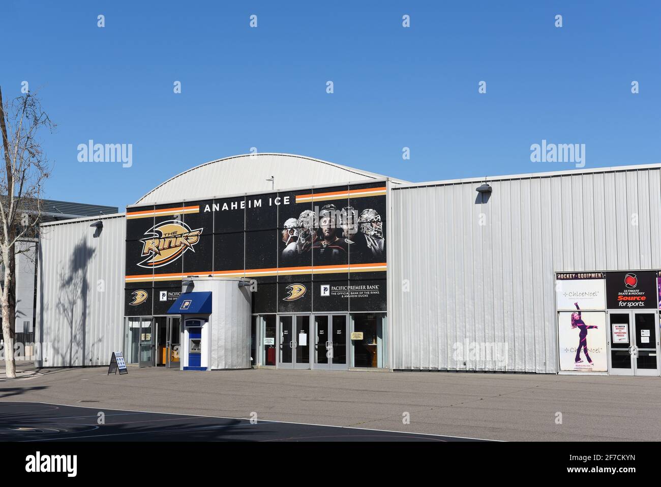 ANAHEIM, CALIFORNIA - 31 MAR 2021: Anaheim Ice is a world class Ice ...