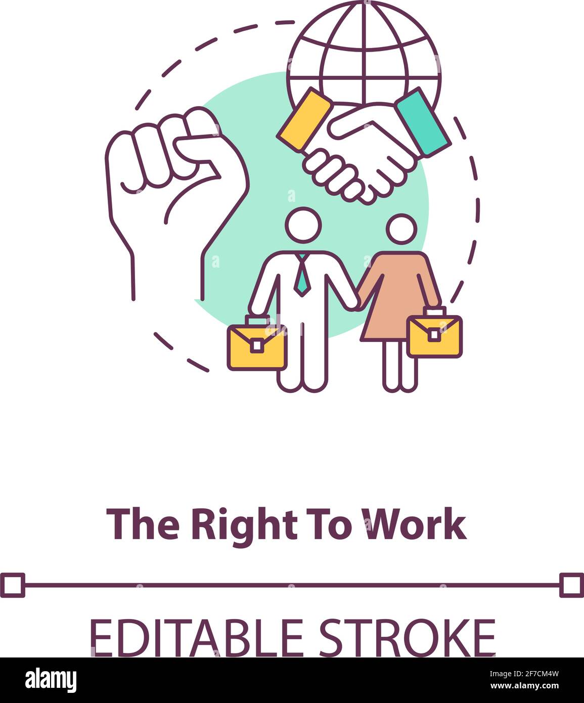 The right to work concept icon Stock Vector