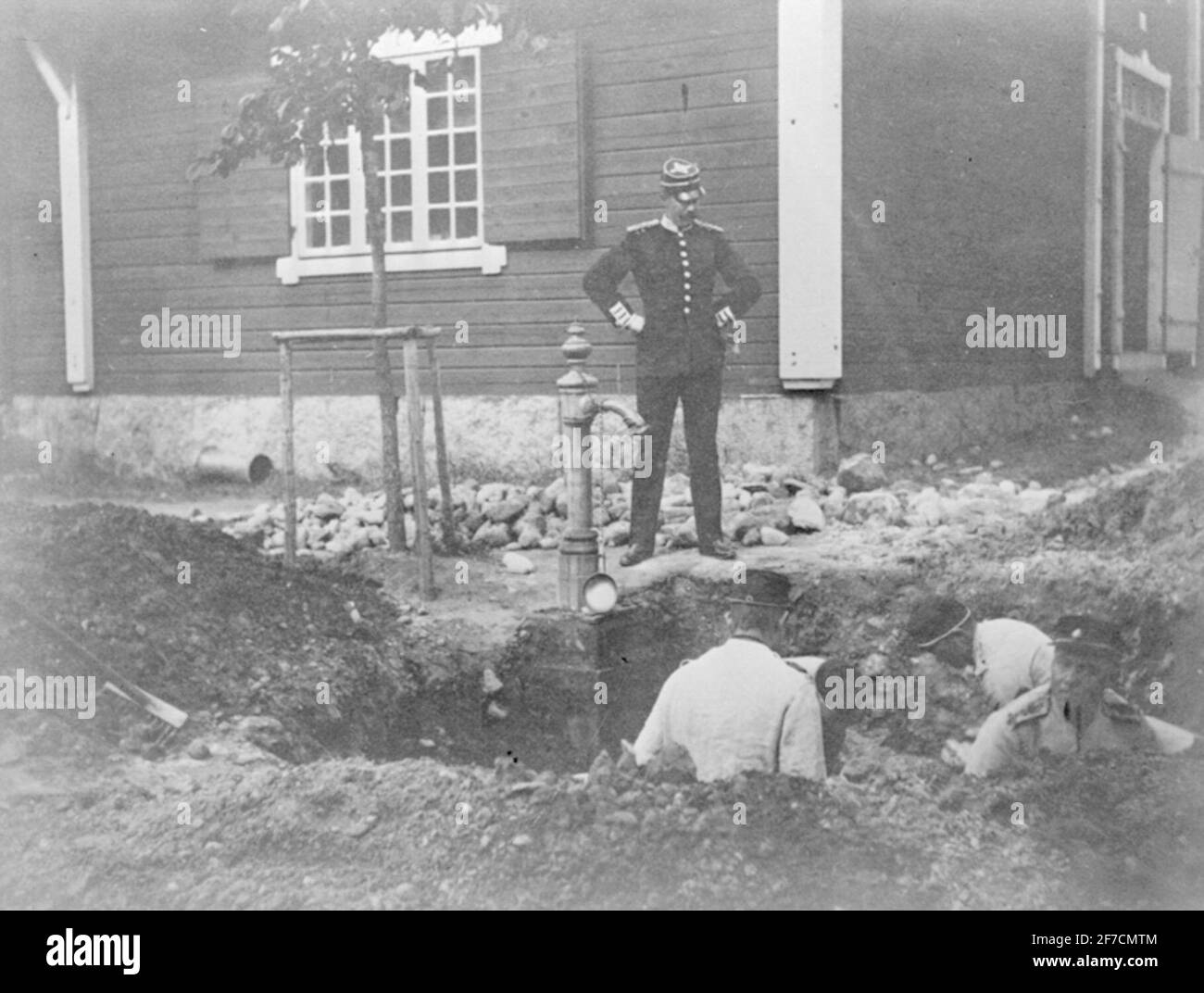 Repair of water management Repair of water pipes at Malmen about 1890