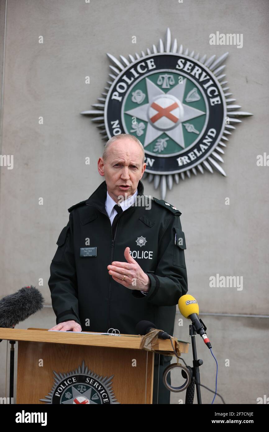 North Area Commander of the PSNI Chief Superintendent Davy Beck, during ...