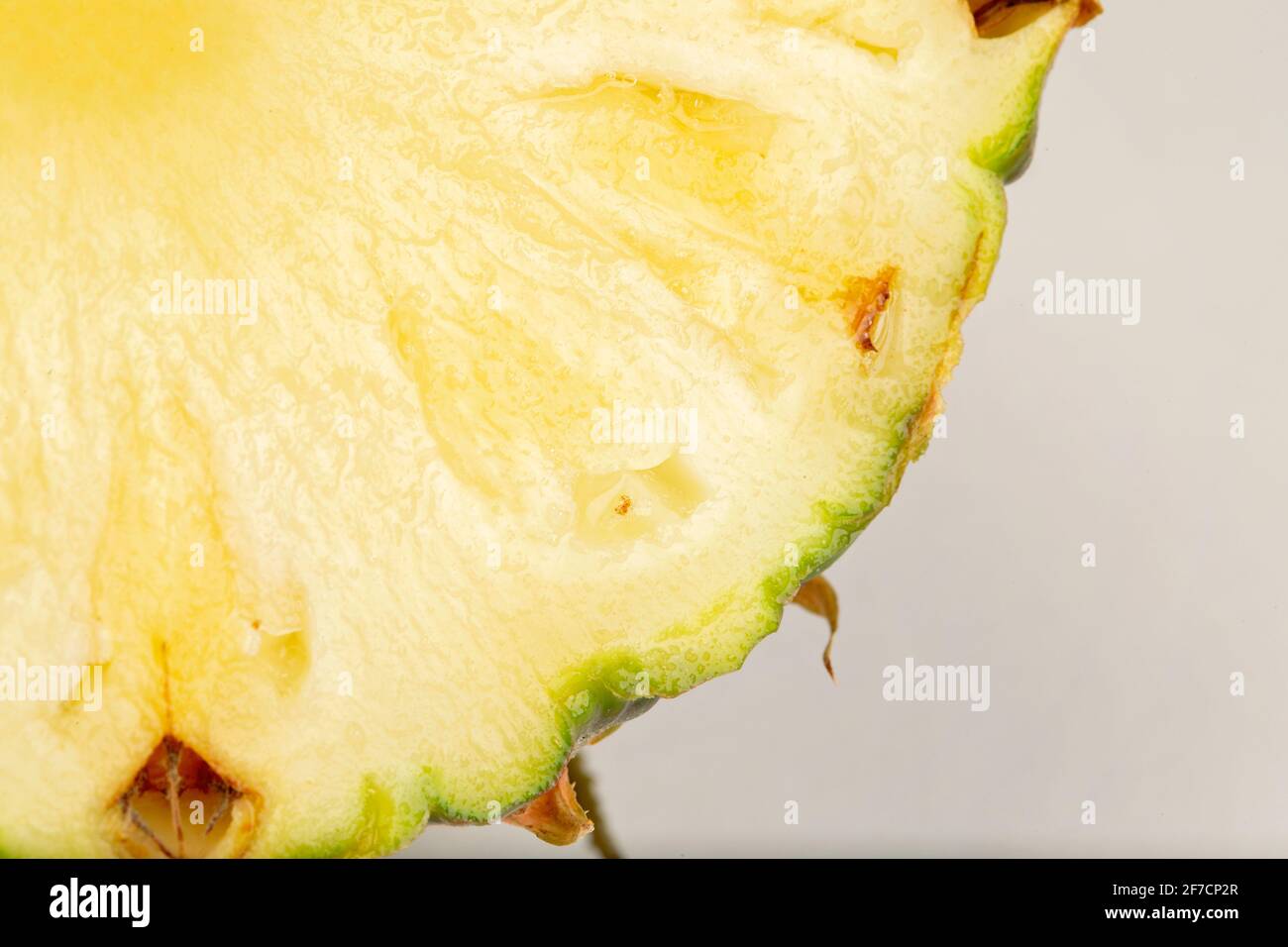 Inside of a Pineapple on a White Background Stock Photo Alamy