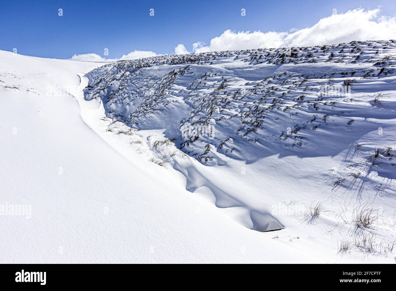 Winter in the Pennines - A snow filled gully near Coalcleugh, Northumberland UK Stock Photo