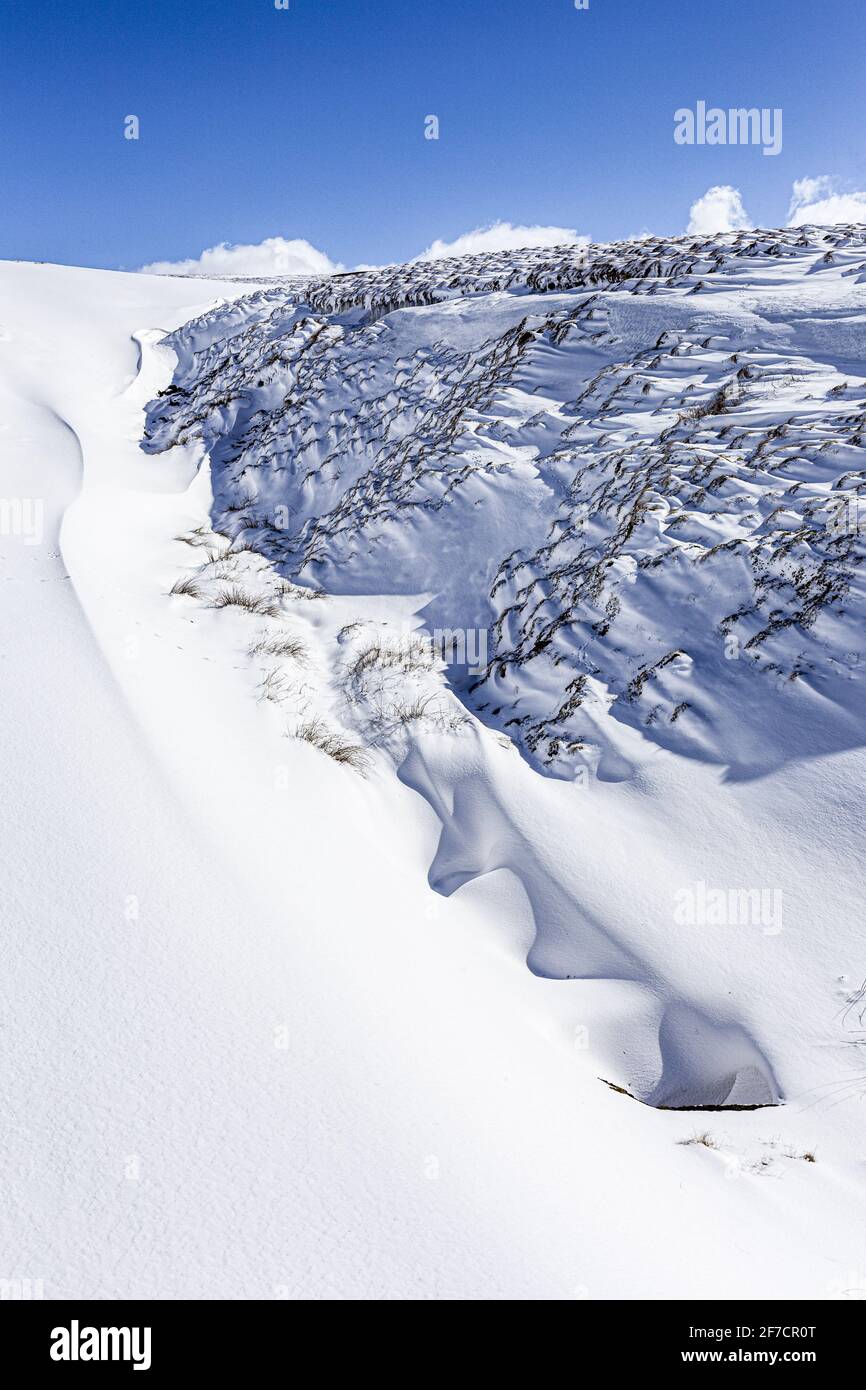 Winter in the Pennines - A snow filled gully near Coalcleugh, Northumberland UK Stock Photo