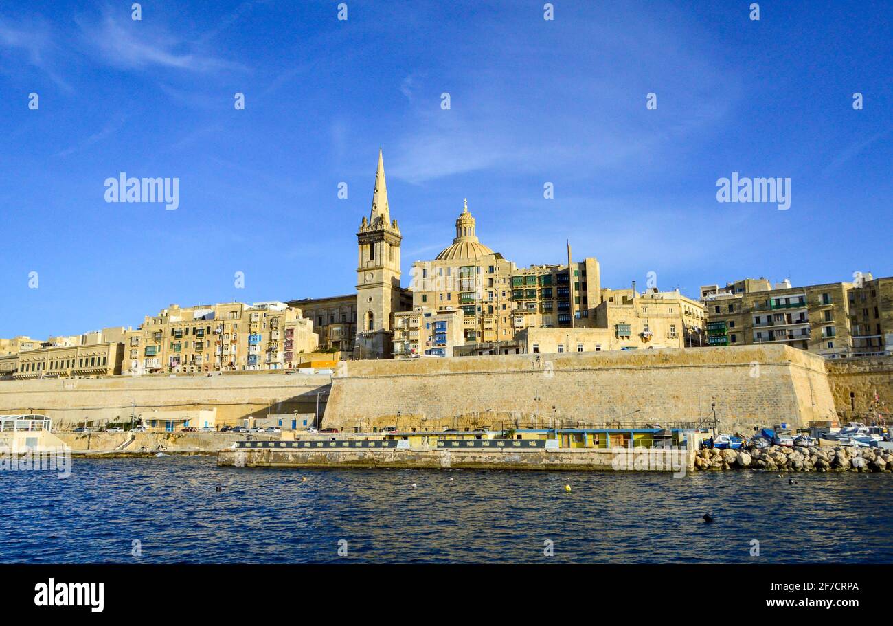 Valletta, Malta, Feb 28, 2020. Valletta Ferry Station (VFS) in a sunny day. Stock Photo
