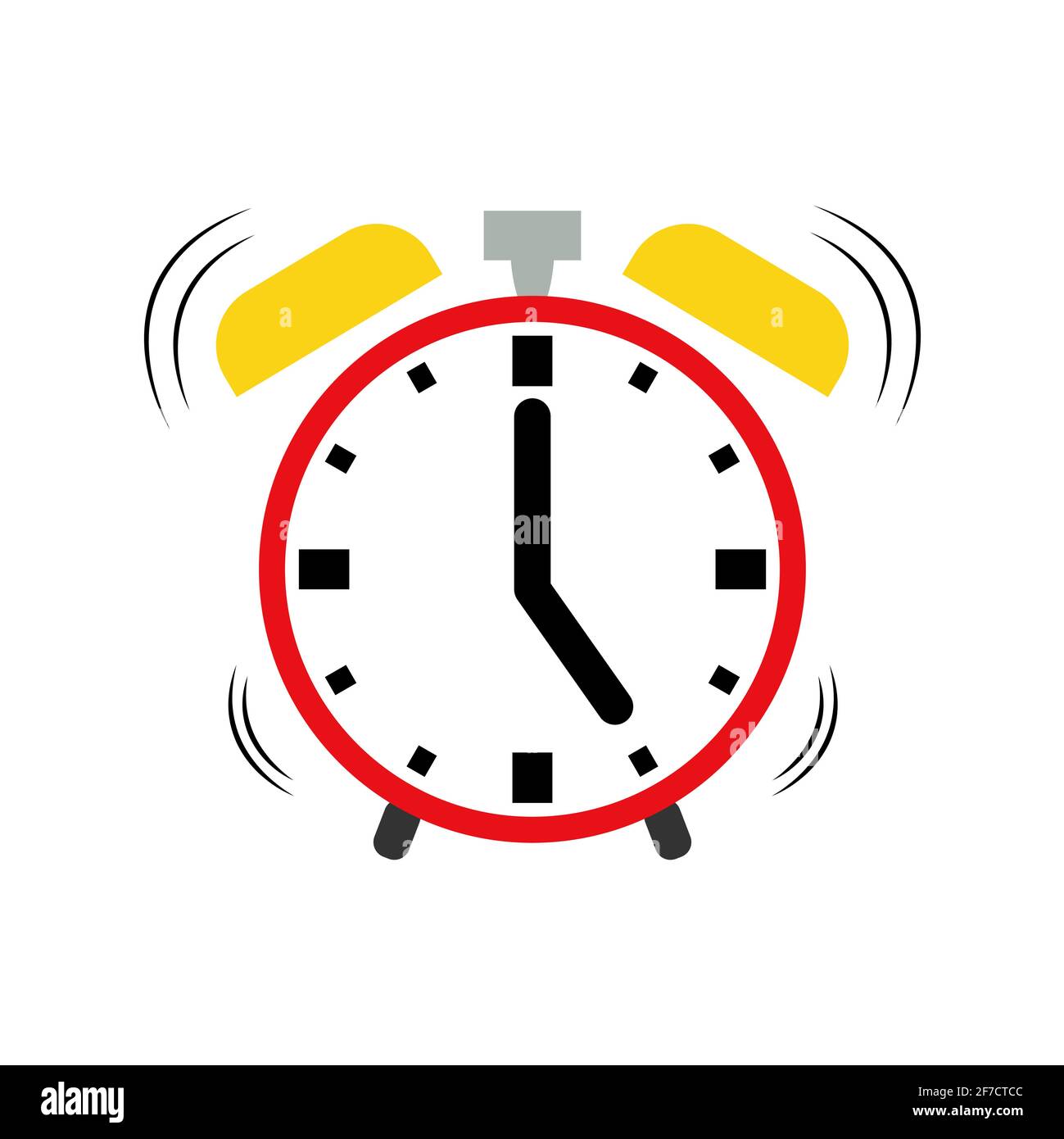 Modern alarm clock vector icon isolated on white background . Stock Vector