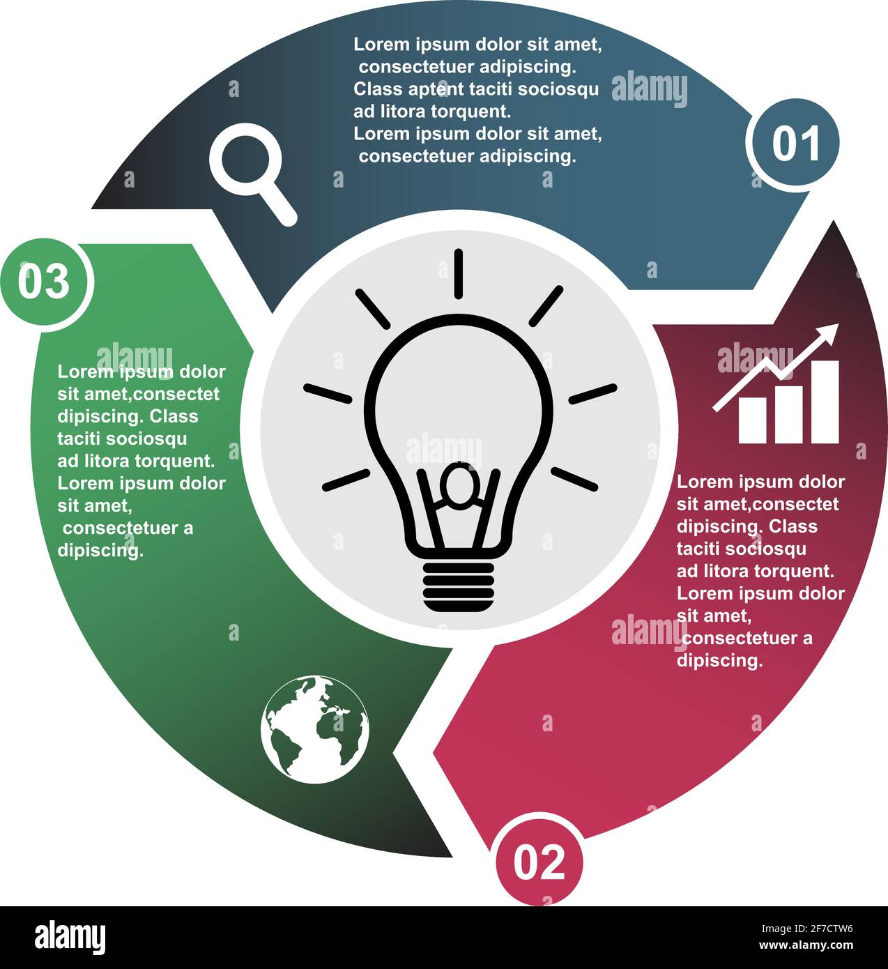 3 step vector element in three colors with labels, infographic diagram ...