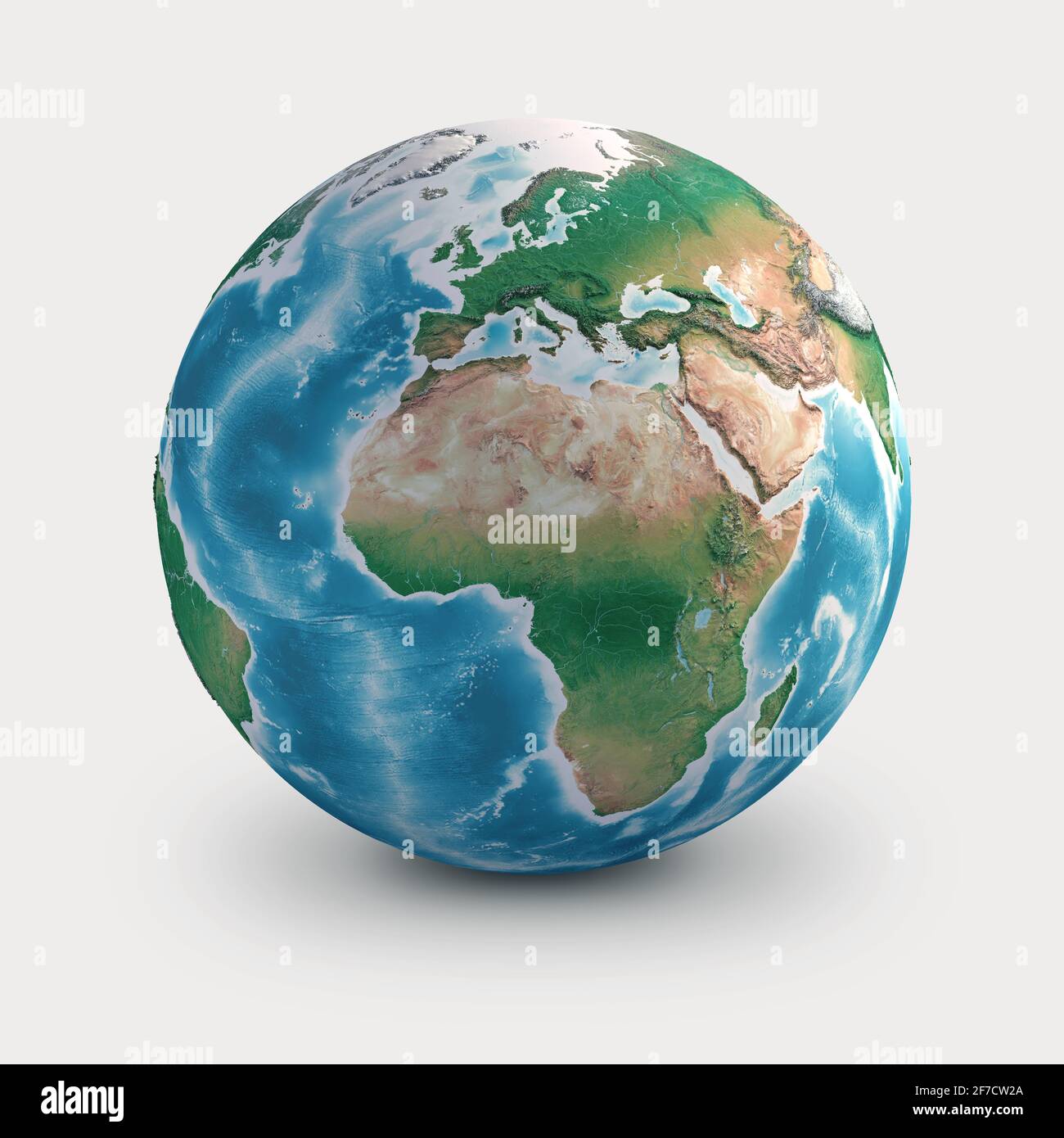 Planet Earth globe. Geography of the world from space, focused on Europe, Africa and Middle East - Elements furnished by NASA Stock Photo