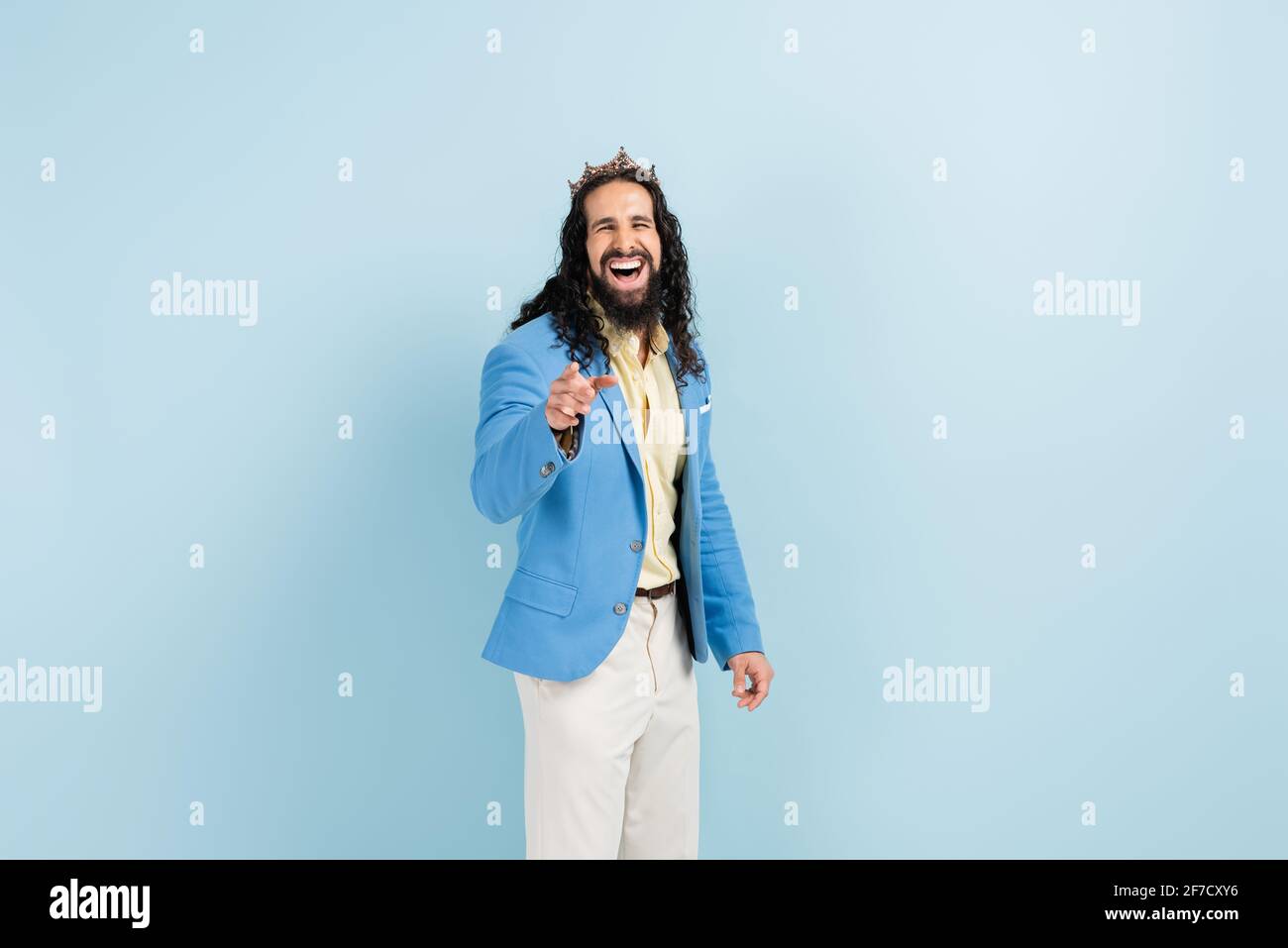 Bearded king laughing hi-res stock photography and images - Alamy