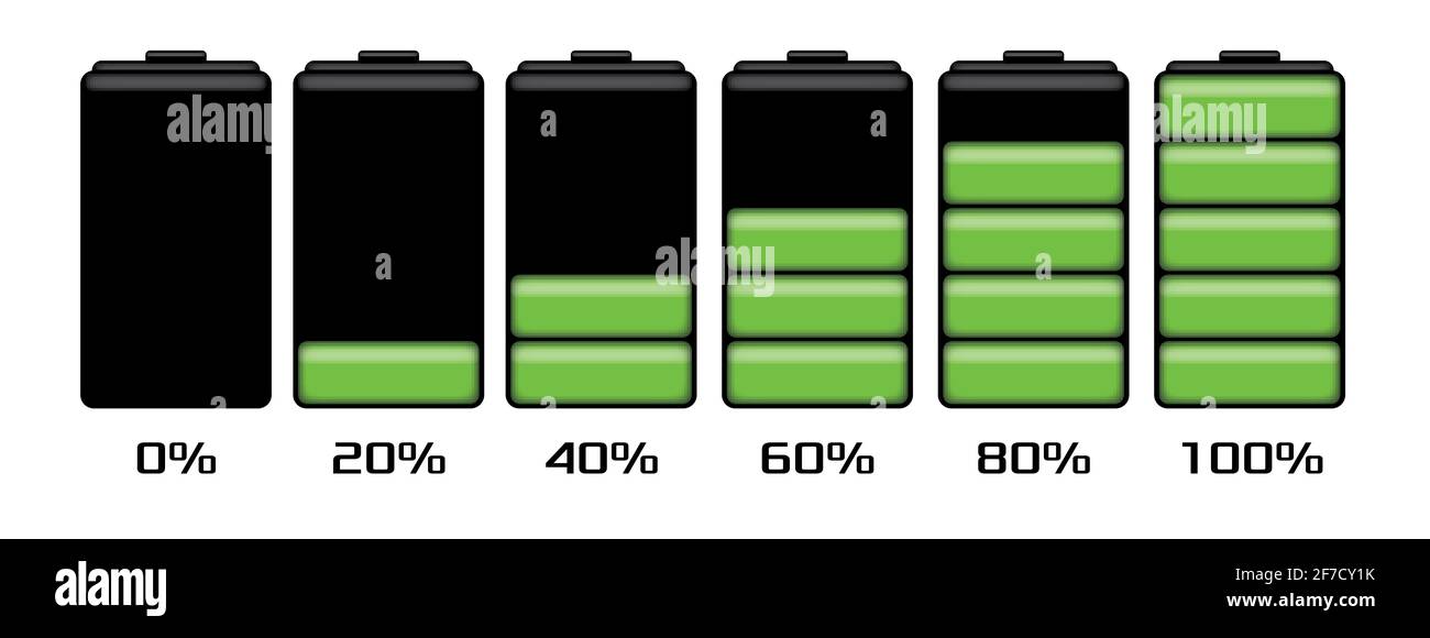 Battery charge level set illustration Stock Photo Alamy